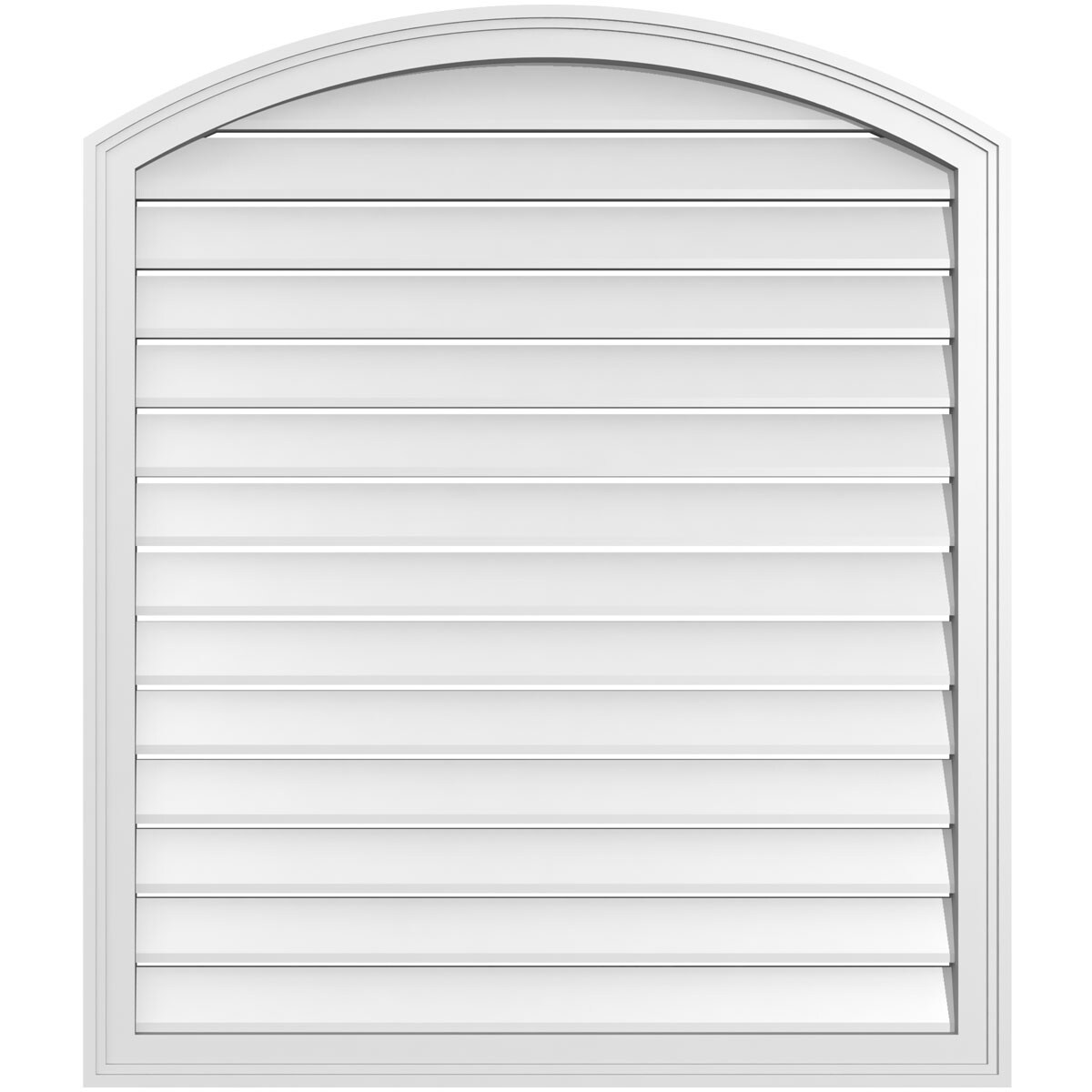 Ekena Millwork GVPAR36X4202SF 36-Inches x 42-Inches Off-white Round top PVC Gable Louver Vent