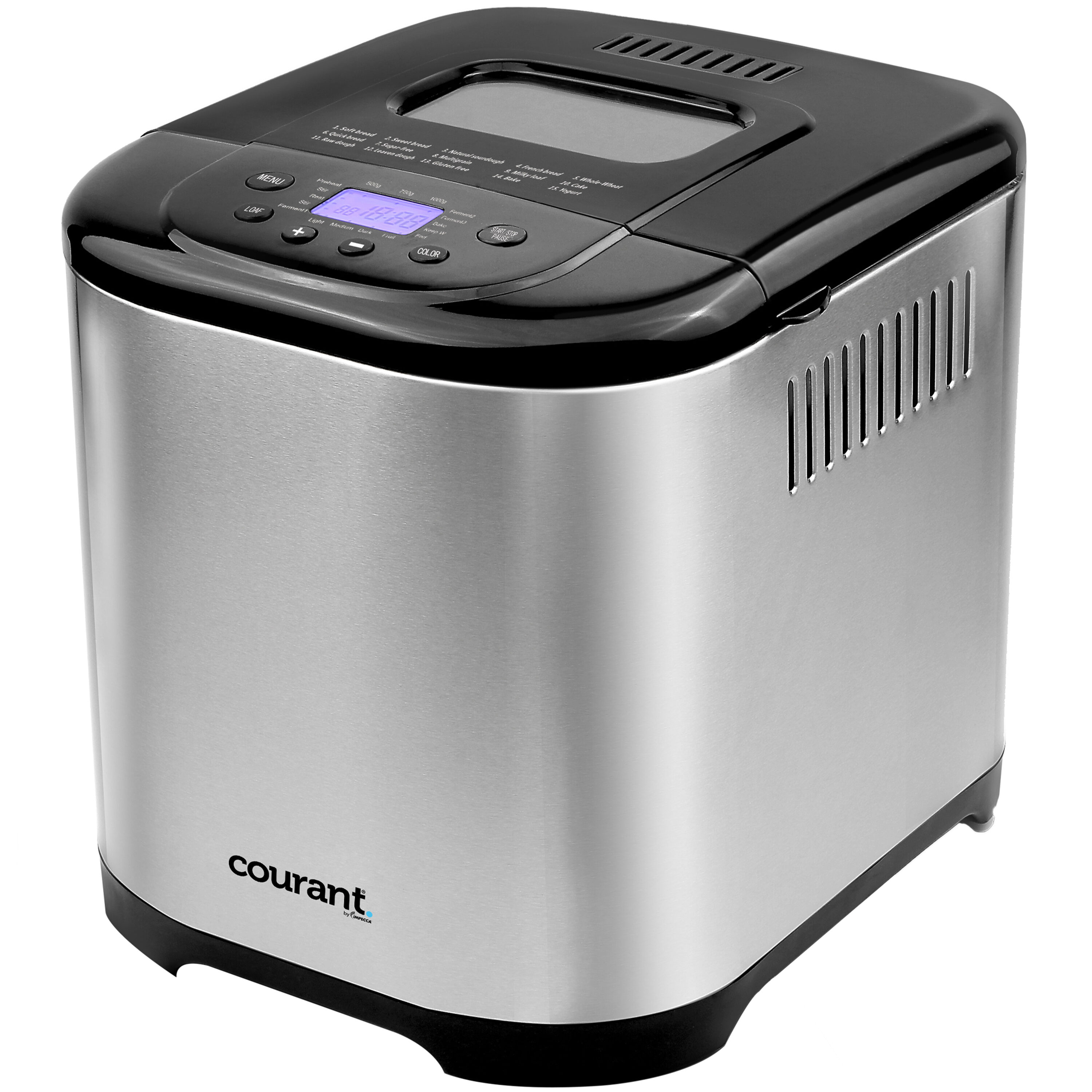Elite Gourmet EBM8103B Programmable Bread Maker Machine 3 Loaf Sizes, 19  Menu Functions Gluten Free White Wheat Rye French and more, 2 Lbs, Black