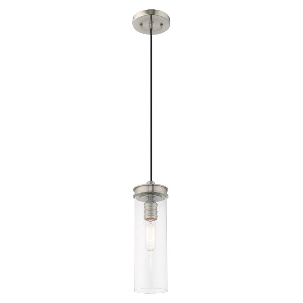 Modern Mini LED Pendant in Brushed Nickel with Clear Glass