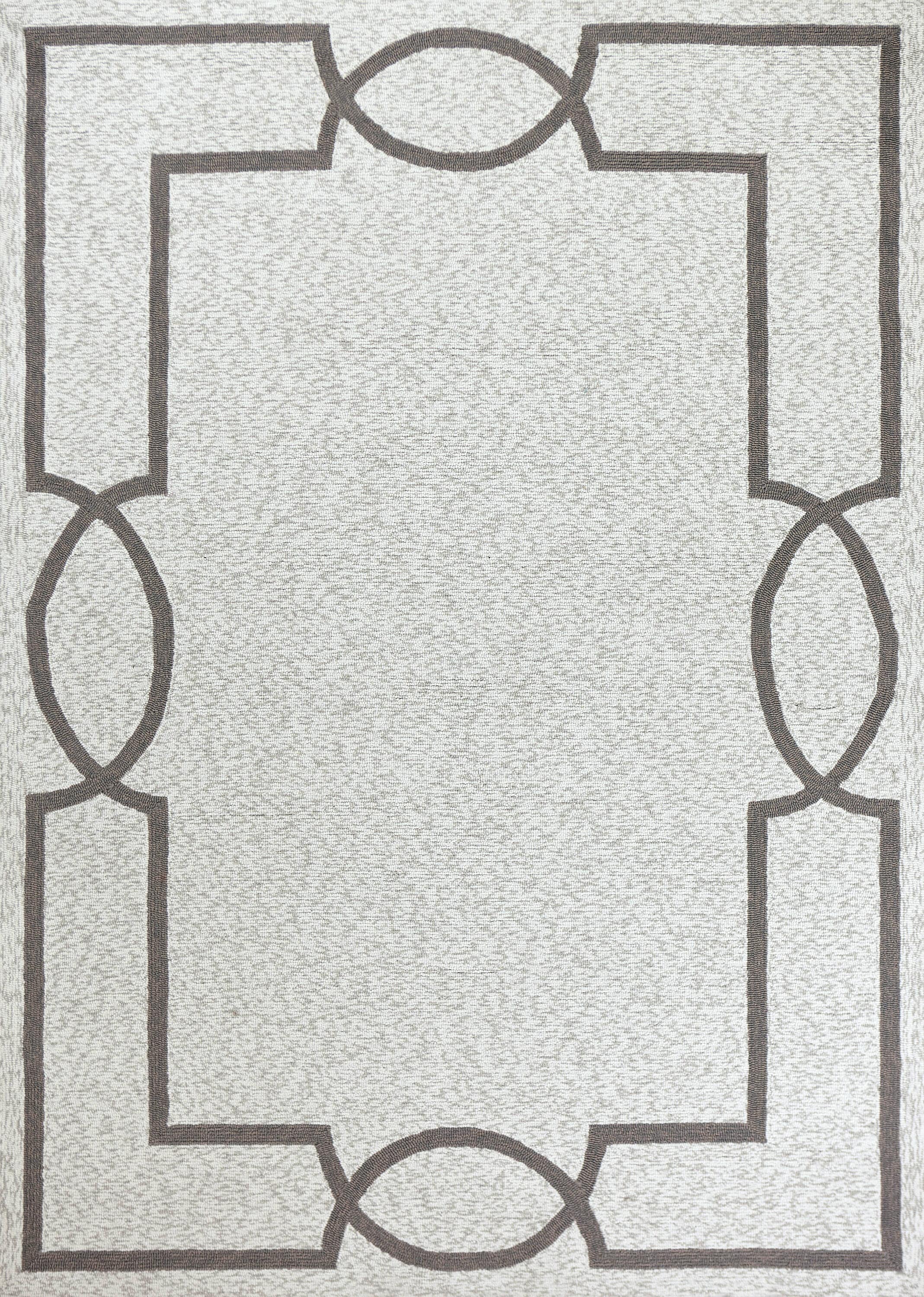 Everyday Woven EVE522366X96 6 x 9 (ft) Hooked Polypropylene Oatmeal Rectangular Outdoor Border Mid-Century Modern Area rug