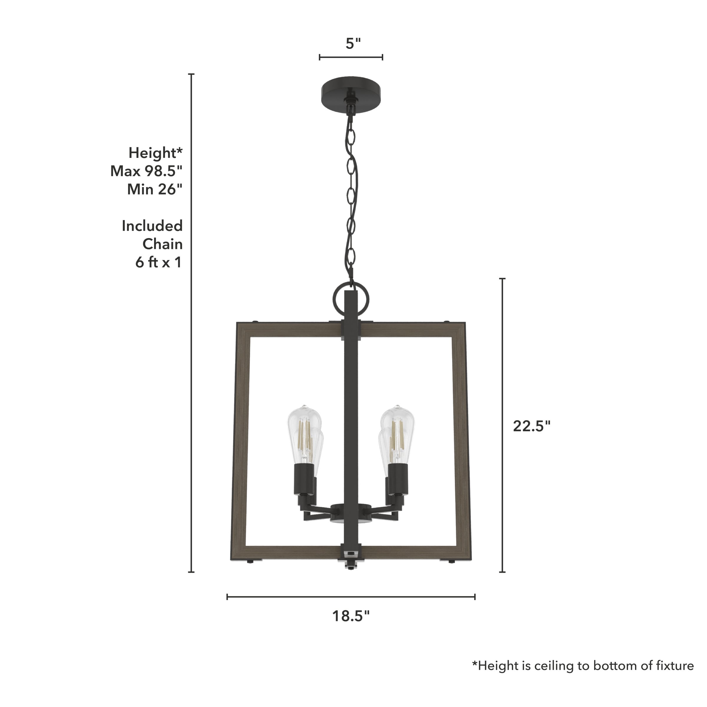 Noble Bronze 18.5" Modern Rustic Pendant Light Fixture