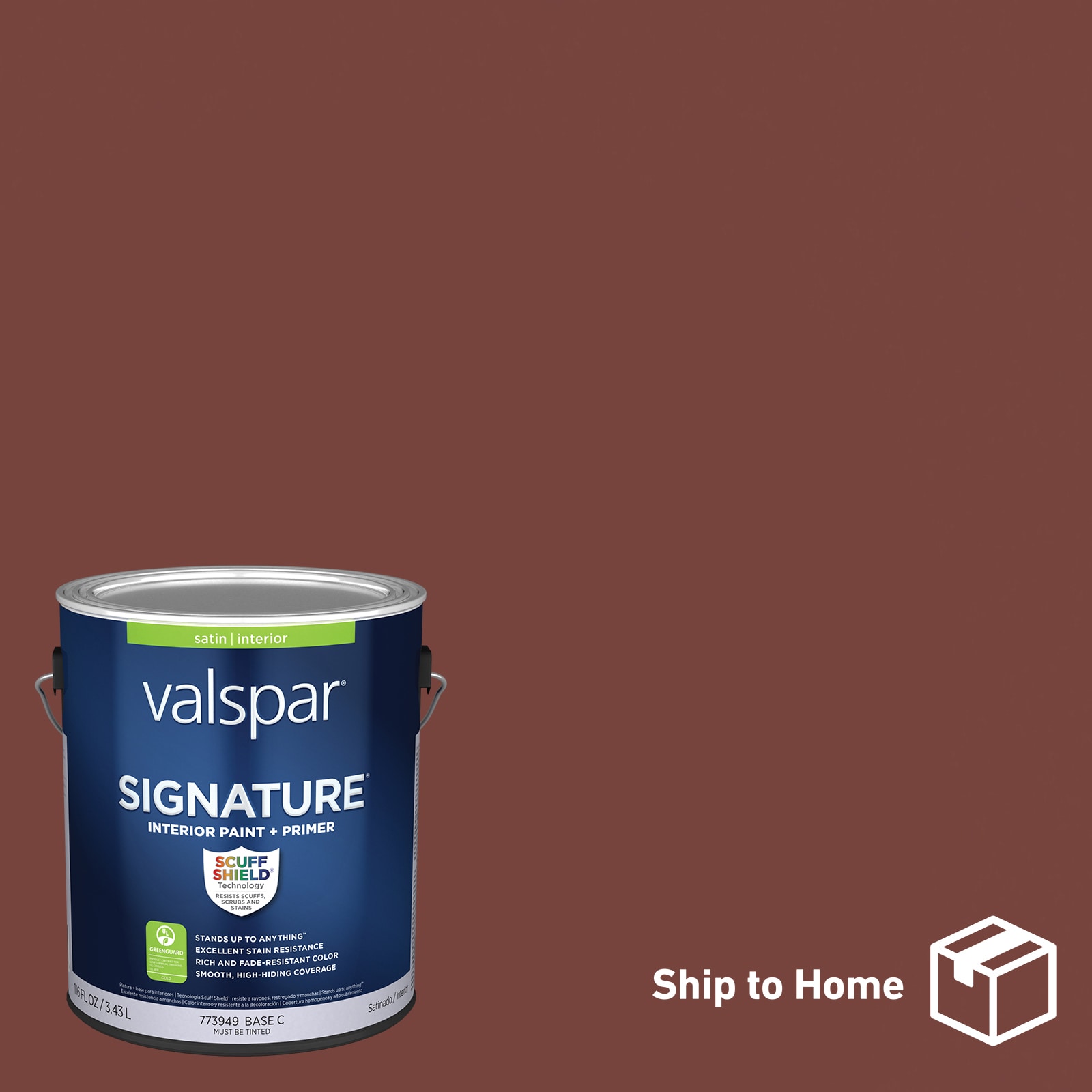 Valspar HGSW7591-2636612 Signature Satin Red Barn HGSW7591 Latex Interior Paint Paint + Primer ( 1-gallon )