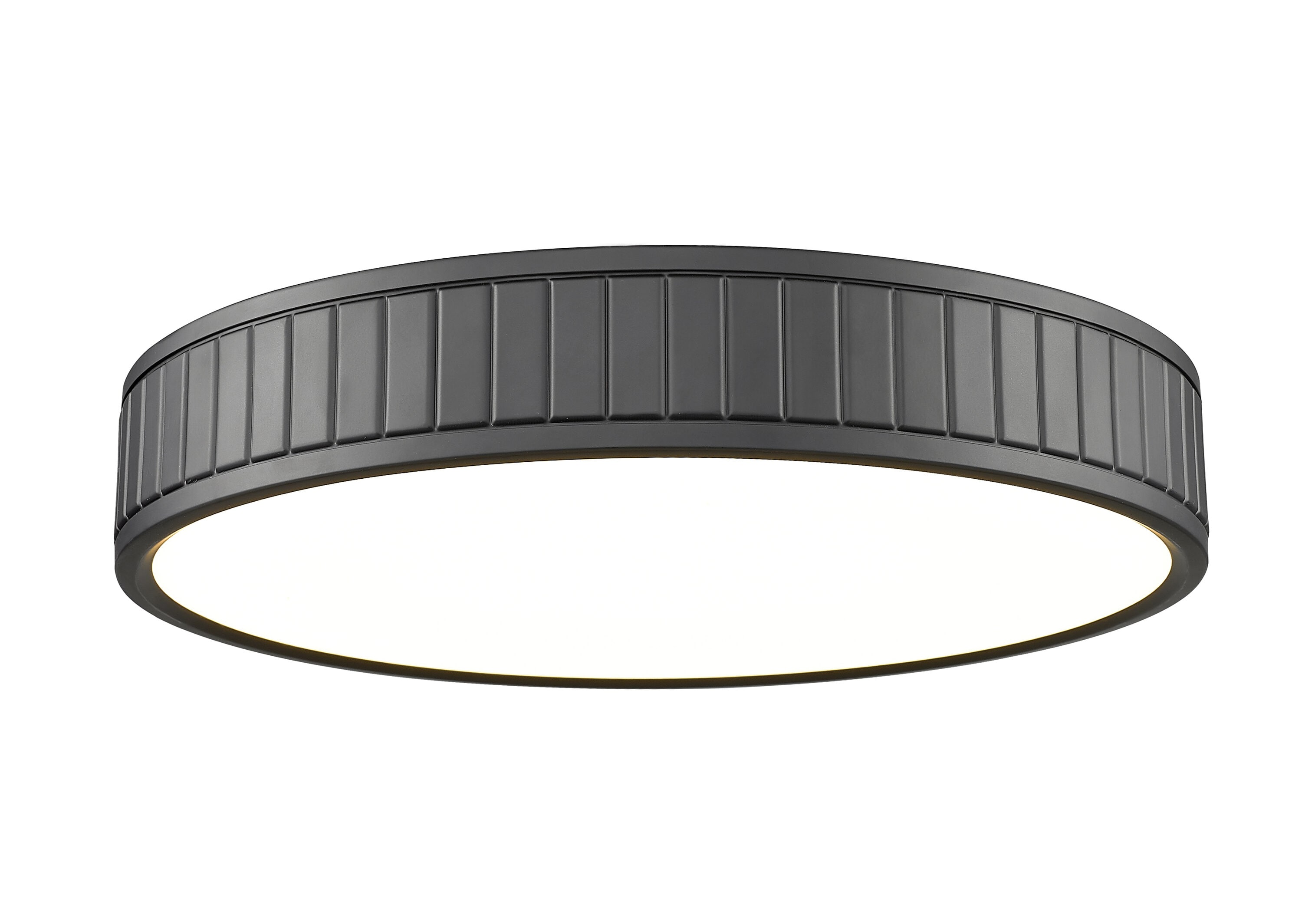 Z-Lite 1005F16-MB-LED Madison 1 -Light 16.5-in Matte Black Integrated LED Flush Mount Light