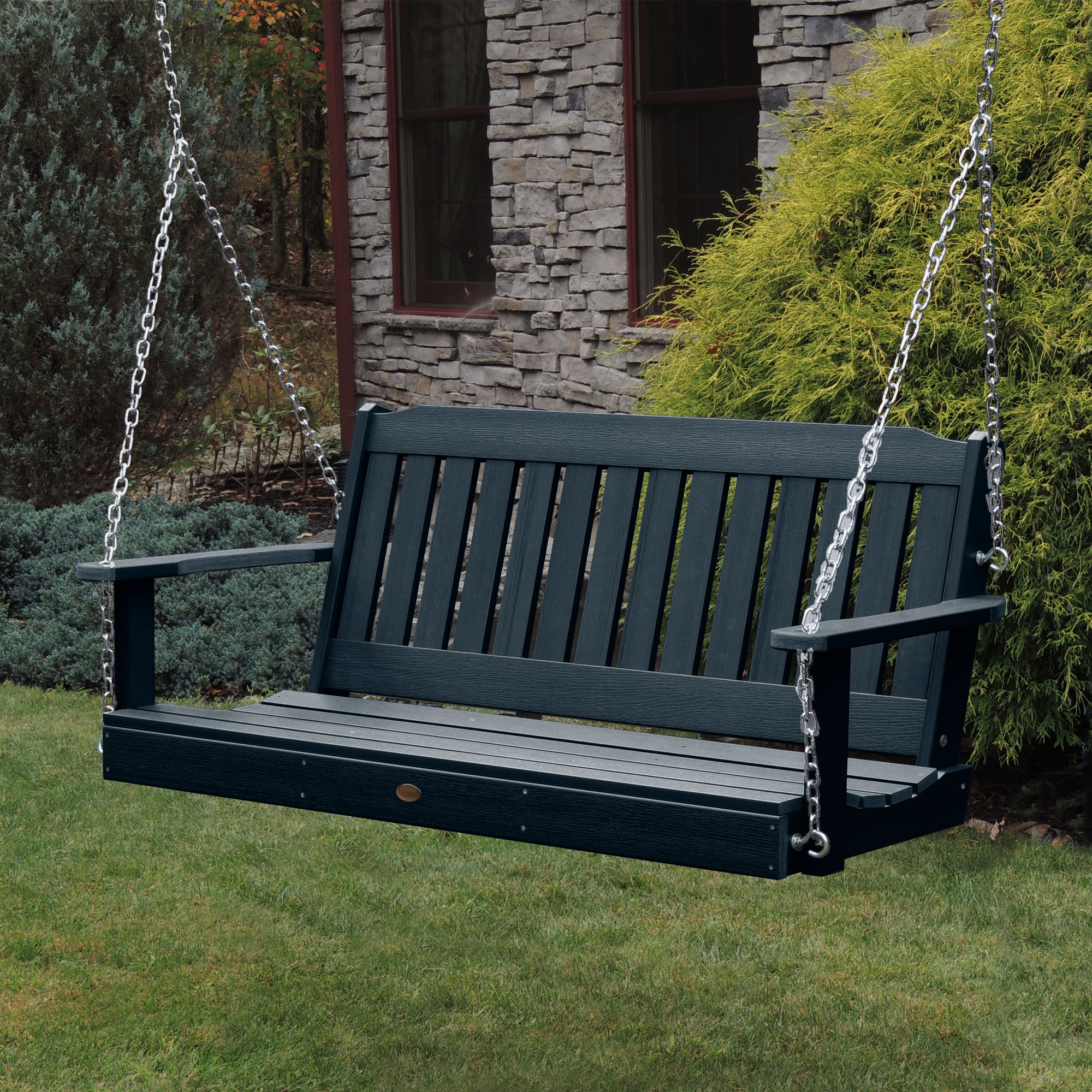 highwood AD-PORL1-FBE The Lehigh 3 -person Federal Blue Recycled plastic Outdoor Swing