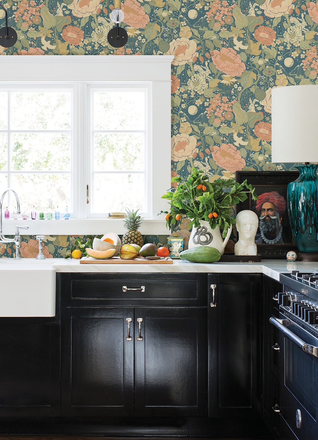 Annika Ocean Blue Floral & Fauna Non-Pasted Wallpaper