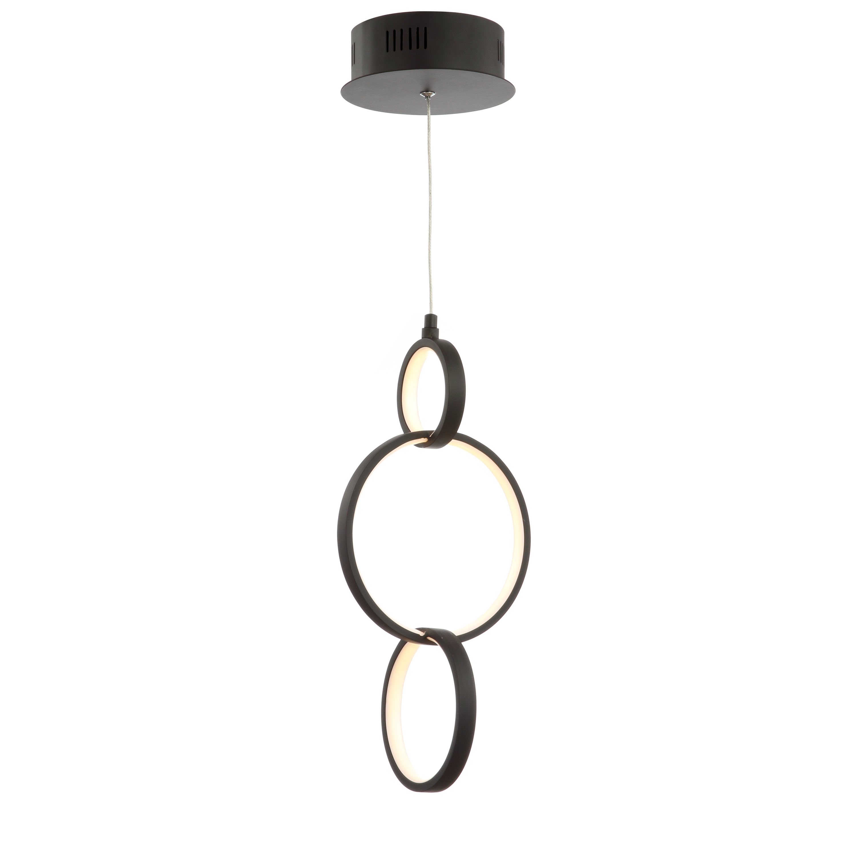 Loop 7.75" Black Adjustable LED Metal Geometric Pendant