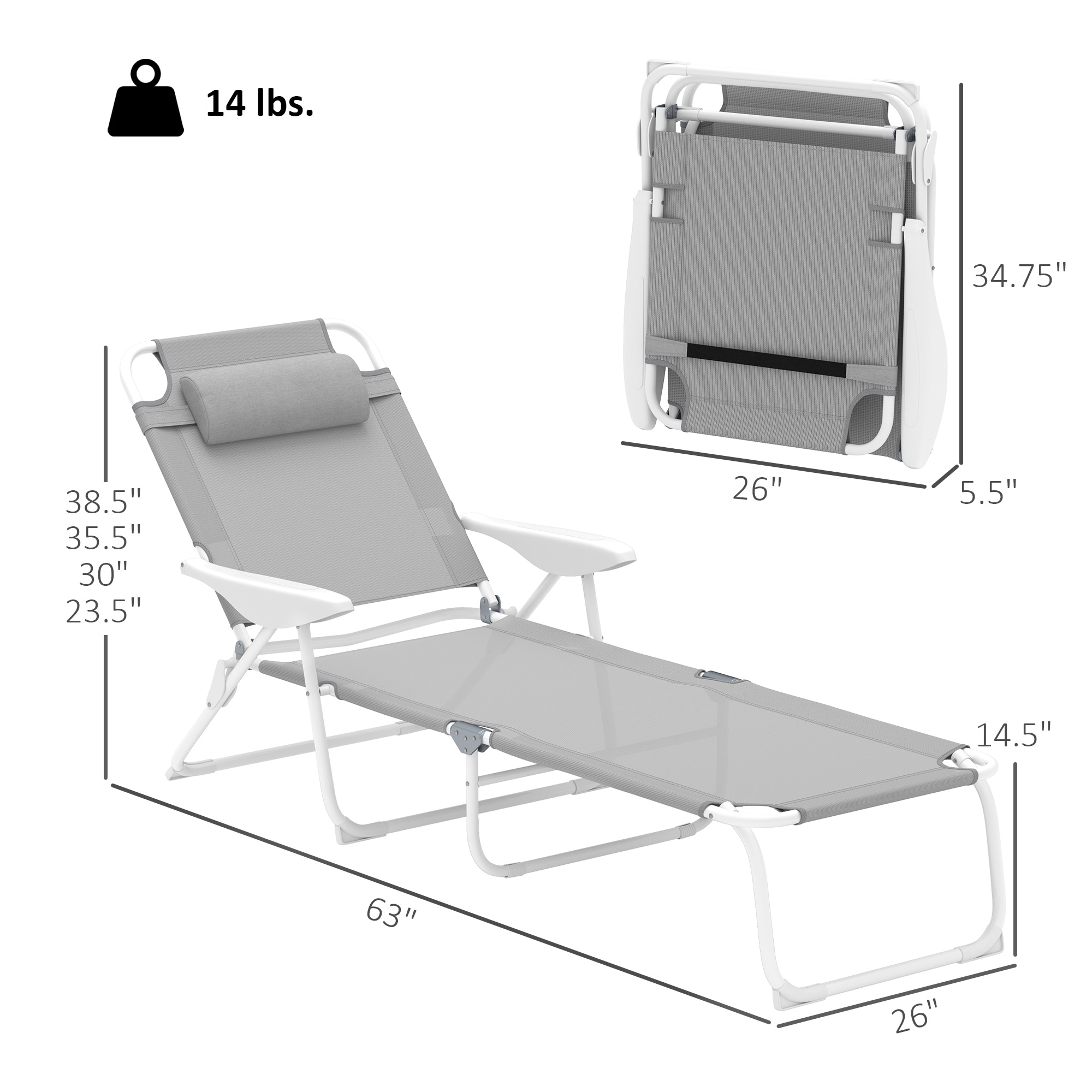 Outsunny 84B-438V01LG Patio-Chairs - View #3