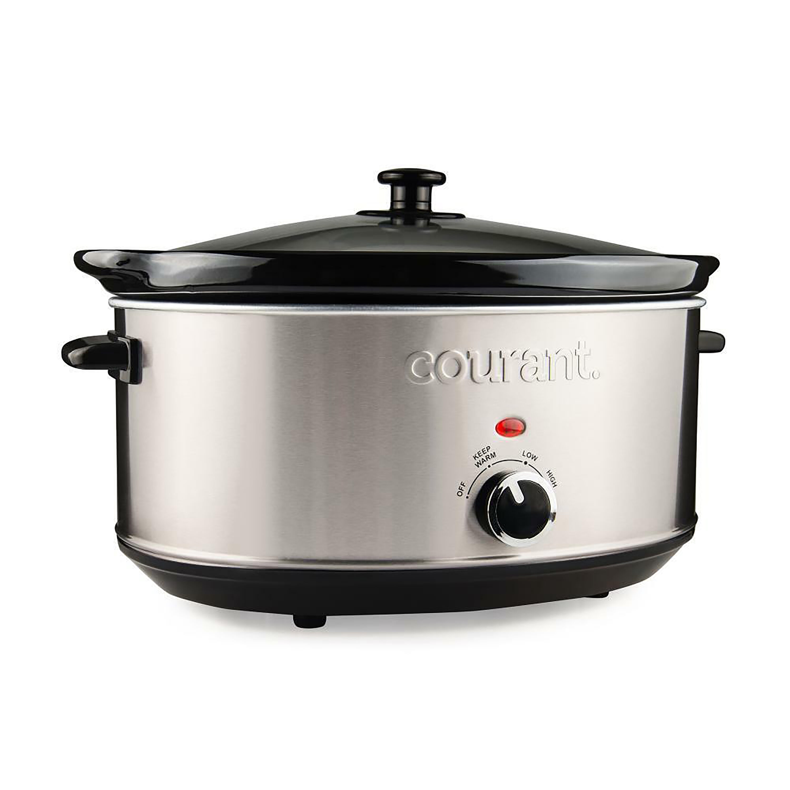 Courant 6-Quart Gray Round Slow Cooker with Three Cooking Settings and  Stainless Steel Housing in the Slow Cookers department at