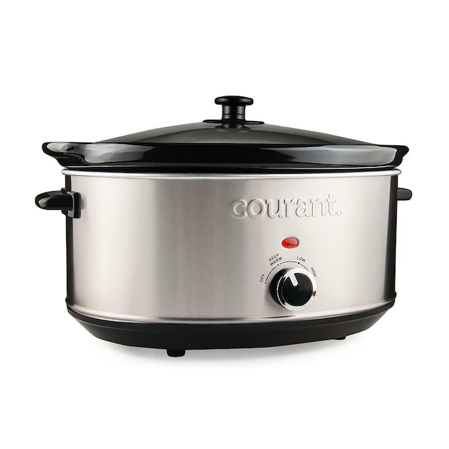 Courant 7-Quart Gray Oval Slow Cooker with Keep Warm Setting and