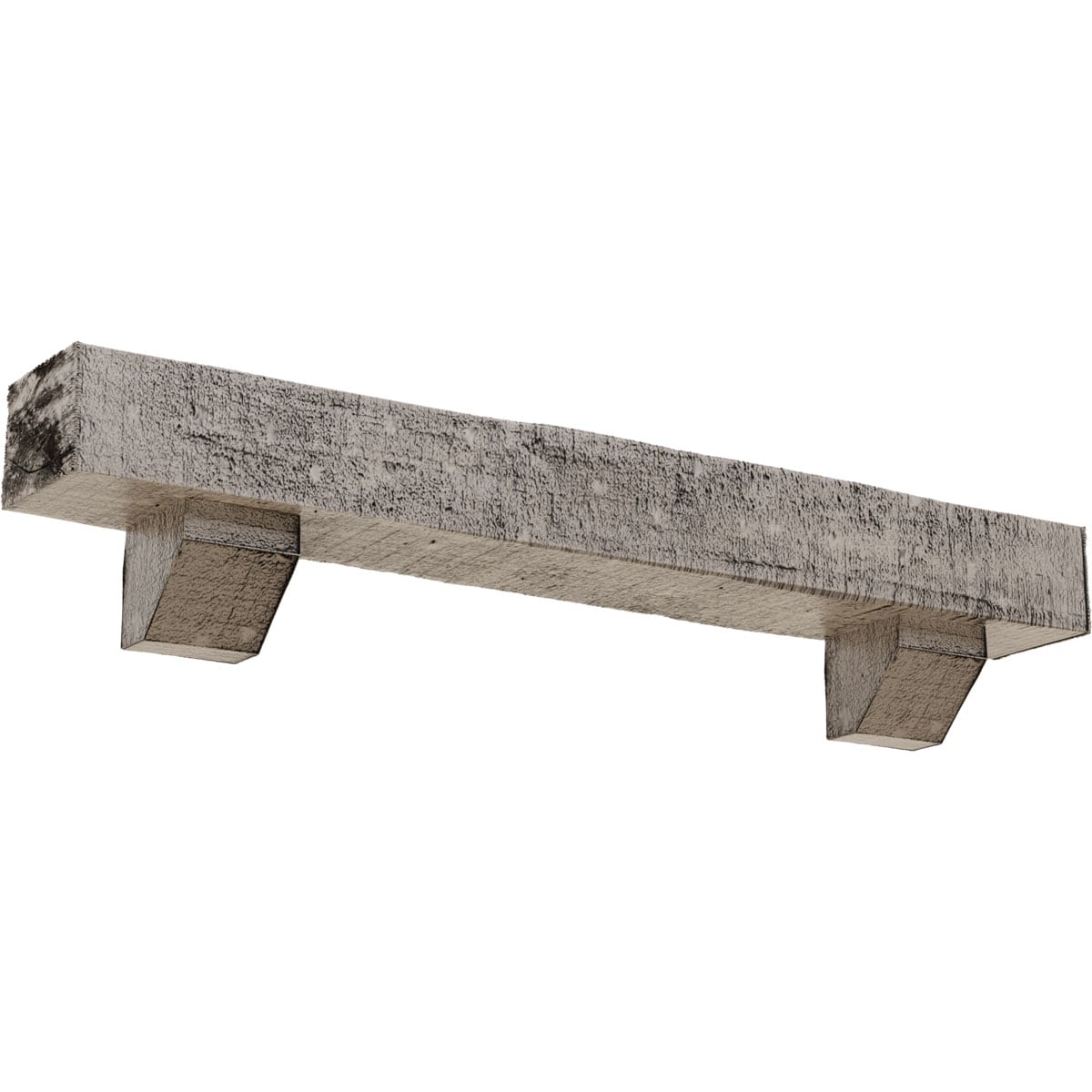 Ekena Millwork MANURC04X08X36ASBP 36-in W x 4-in H x 8-in D Pine (Burnished) Hollow Urethane Rustic Fireplace Mantel
