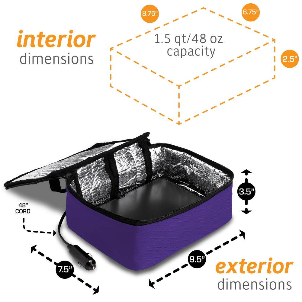 HOTLOGIC Purple Food Warming Lunch Bag Plus 120 Volt 16801169-PUR