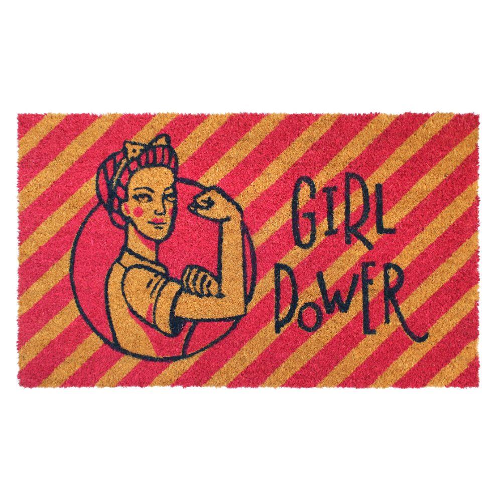 Zig Zag DM5417 Girl PowerCoir Doormat 2 X 3 (ft) Jute Black Indoor/Outdoor Stripe Area Rug