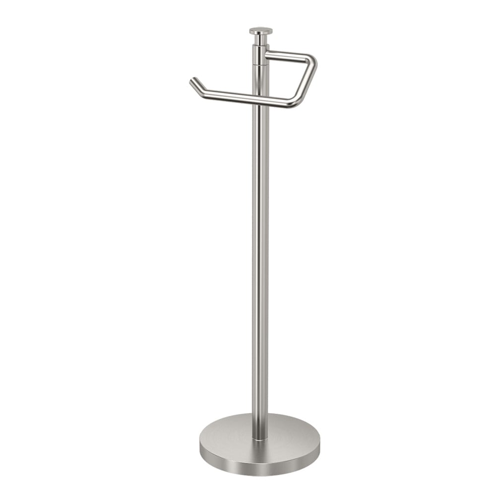 Better Homes & Gardens Free-Standing Toilet Paper Roll Holder, Satin Nickel Finish, Size: 7.68 inch x 7.48 inch x 21.4 inch