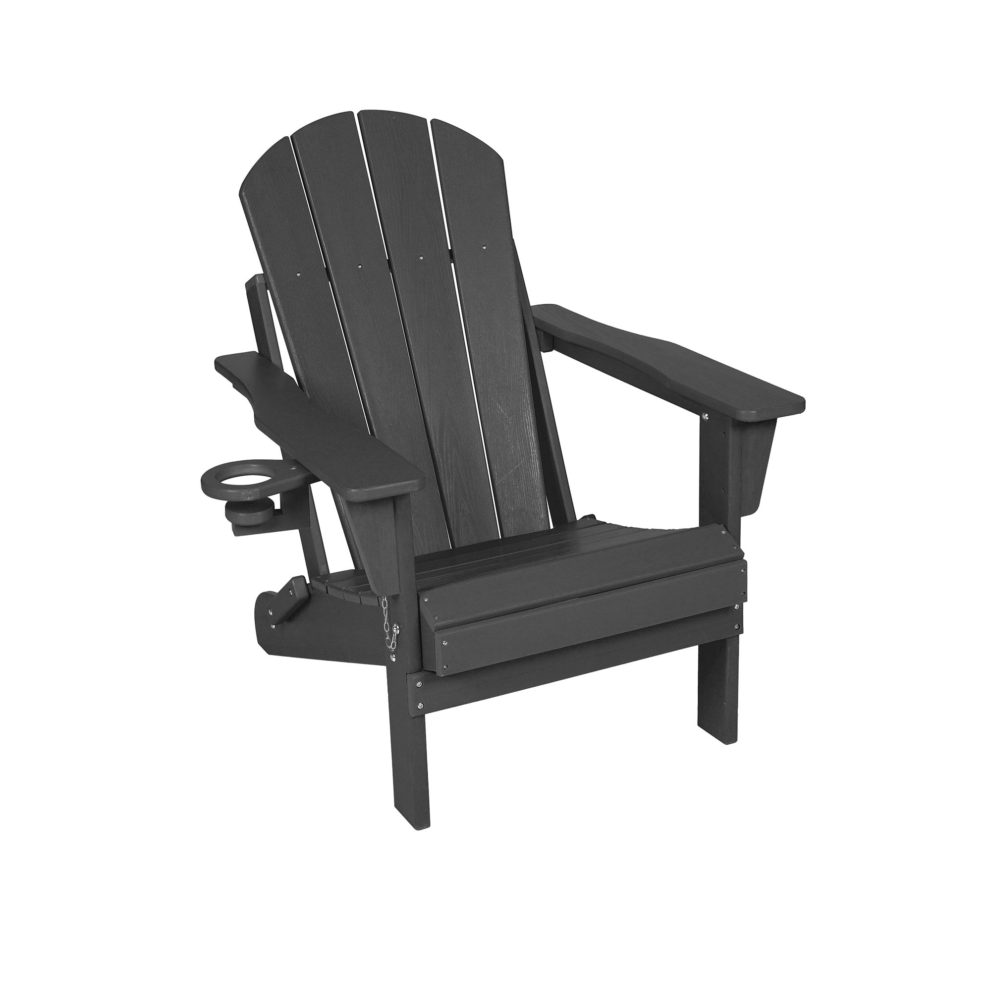 Sunrinx MG64-1-Q15HW Gray HDPE Frame Stationary Adirondack Chair with Slat Seat