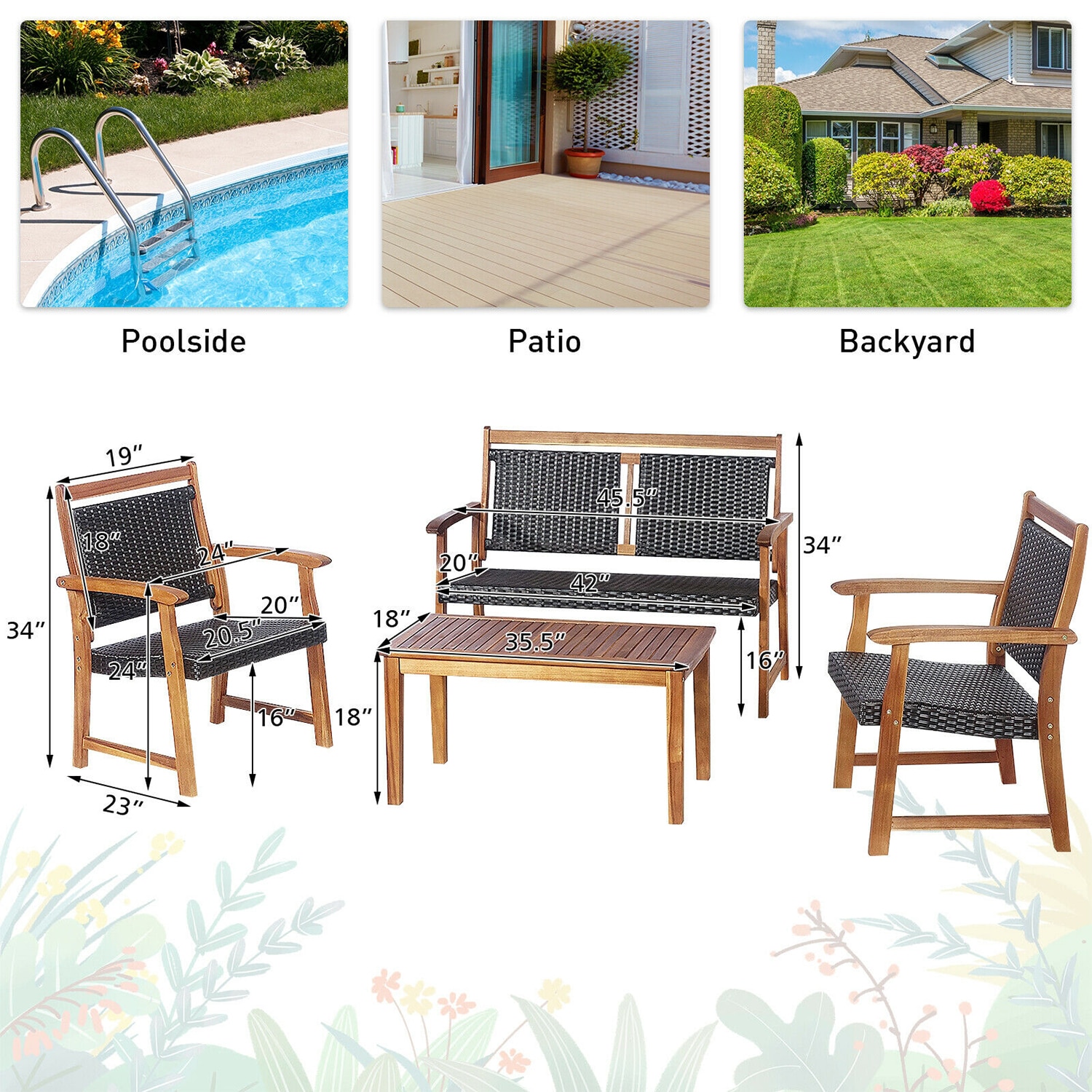Forclover HYFC-7677 Patio-Conversation-Sets - View #9