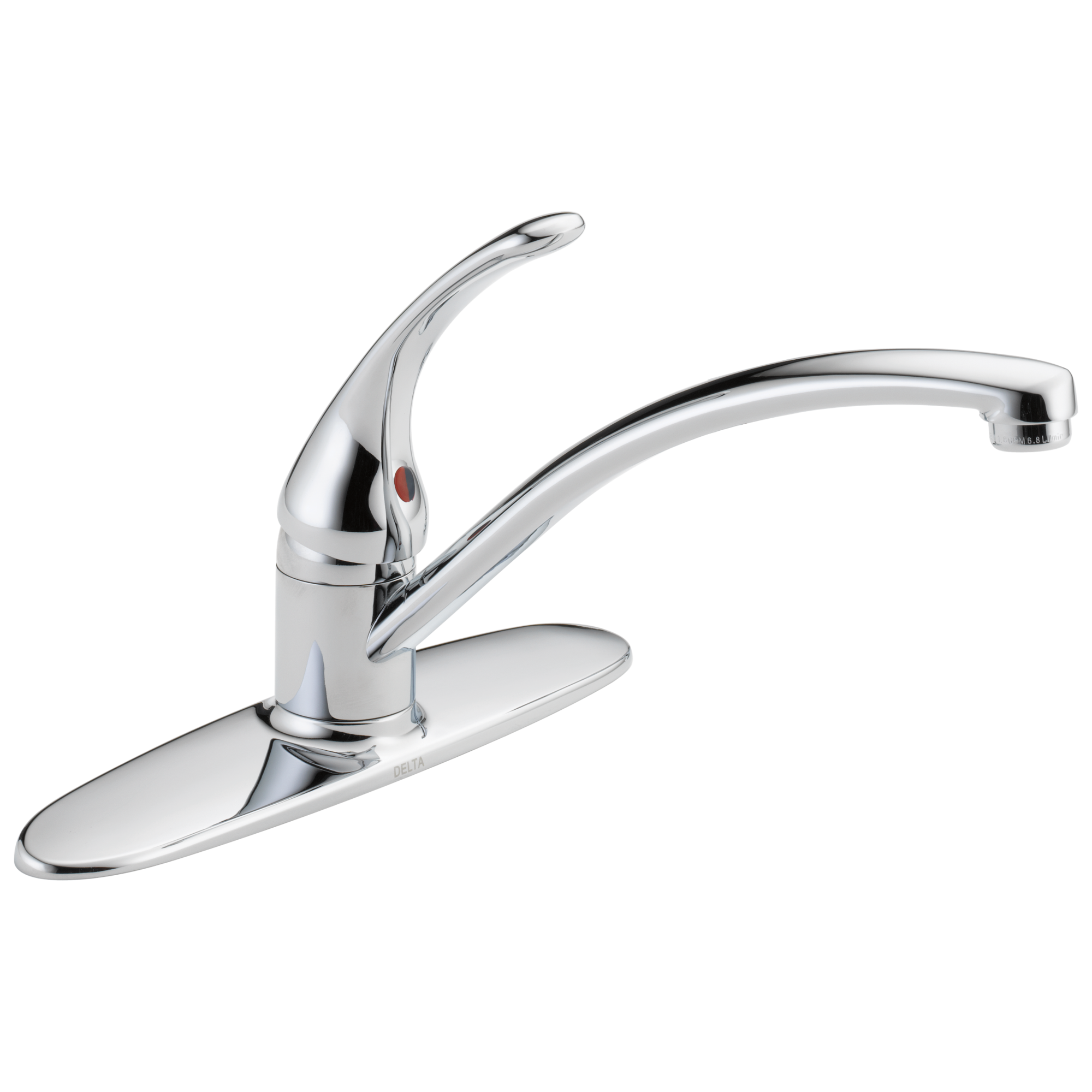 Delta Foundations Chrome Single Handle Deck-mount Kitchen Faucet ( Deck Plate Included )