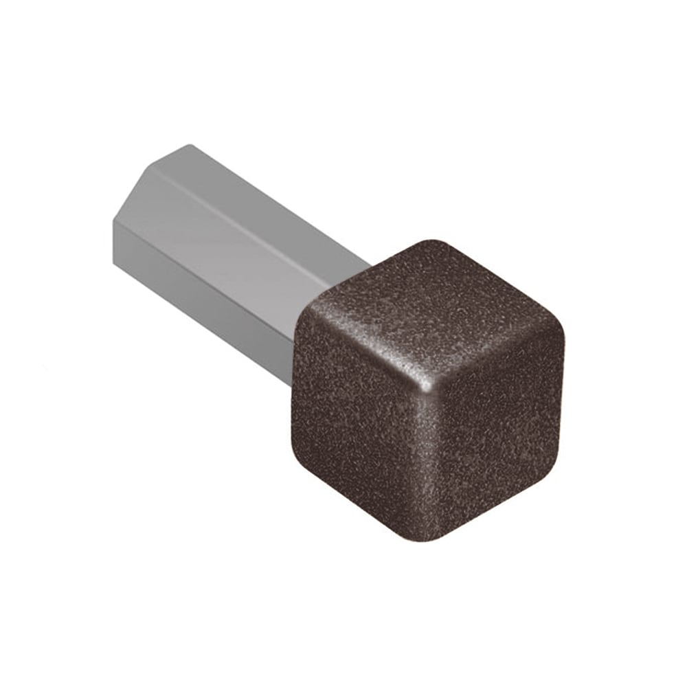 Schluter Systems EV/Q110TSDA Quadec 0.438-in W x 1.0-in L Dark anthracite textured color-coated aluminum Aluminum Inside/Outside corner Tile Edge Trim