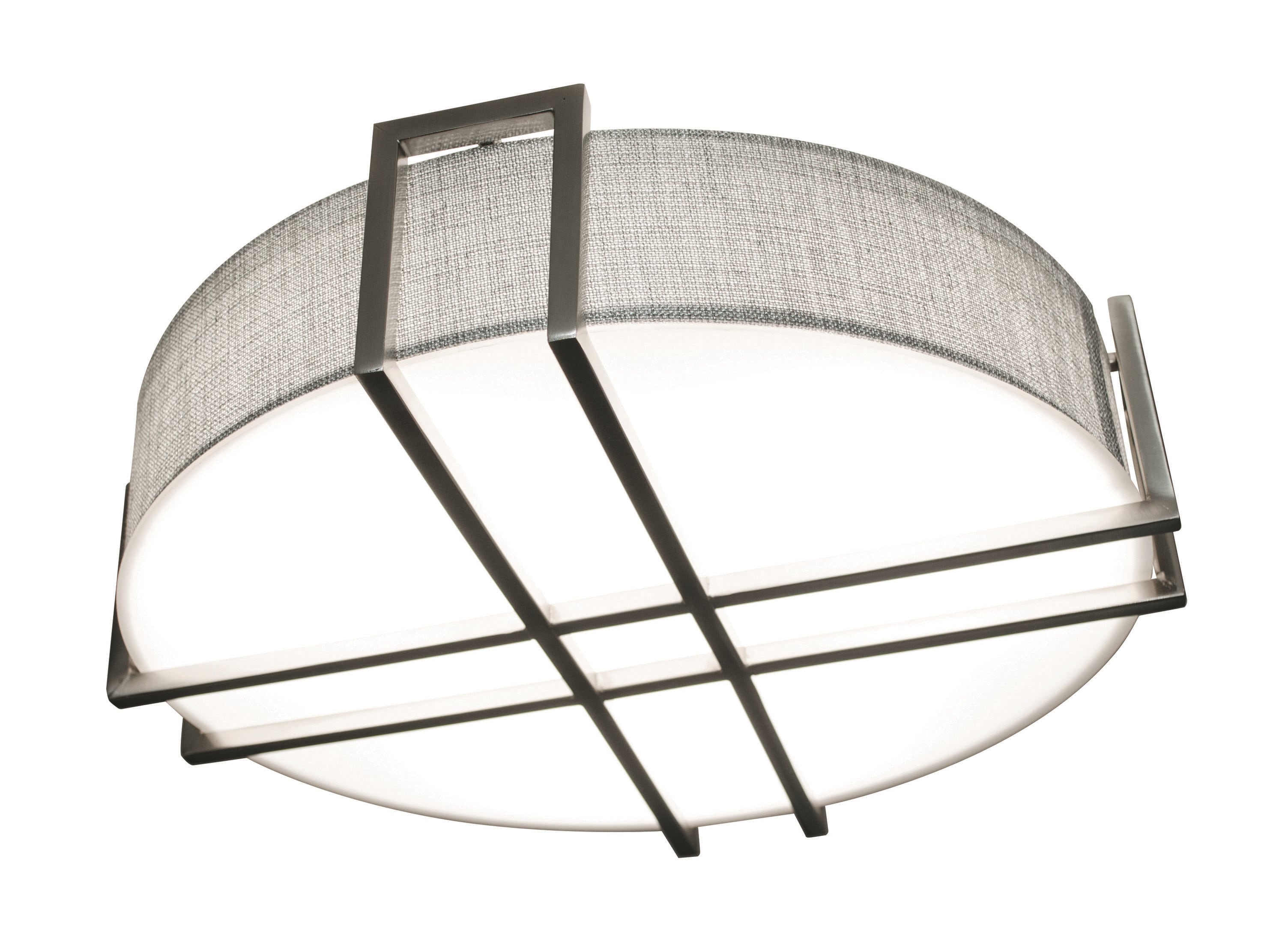 AFX LBTF1624LAJUDSNGY Lambert 1 -Light 16-in Satin Nickel Integrated LED Flush Mount Light