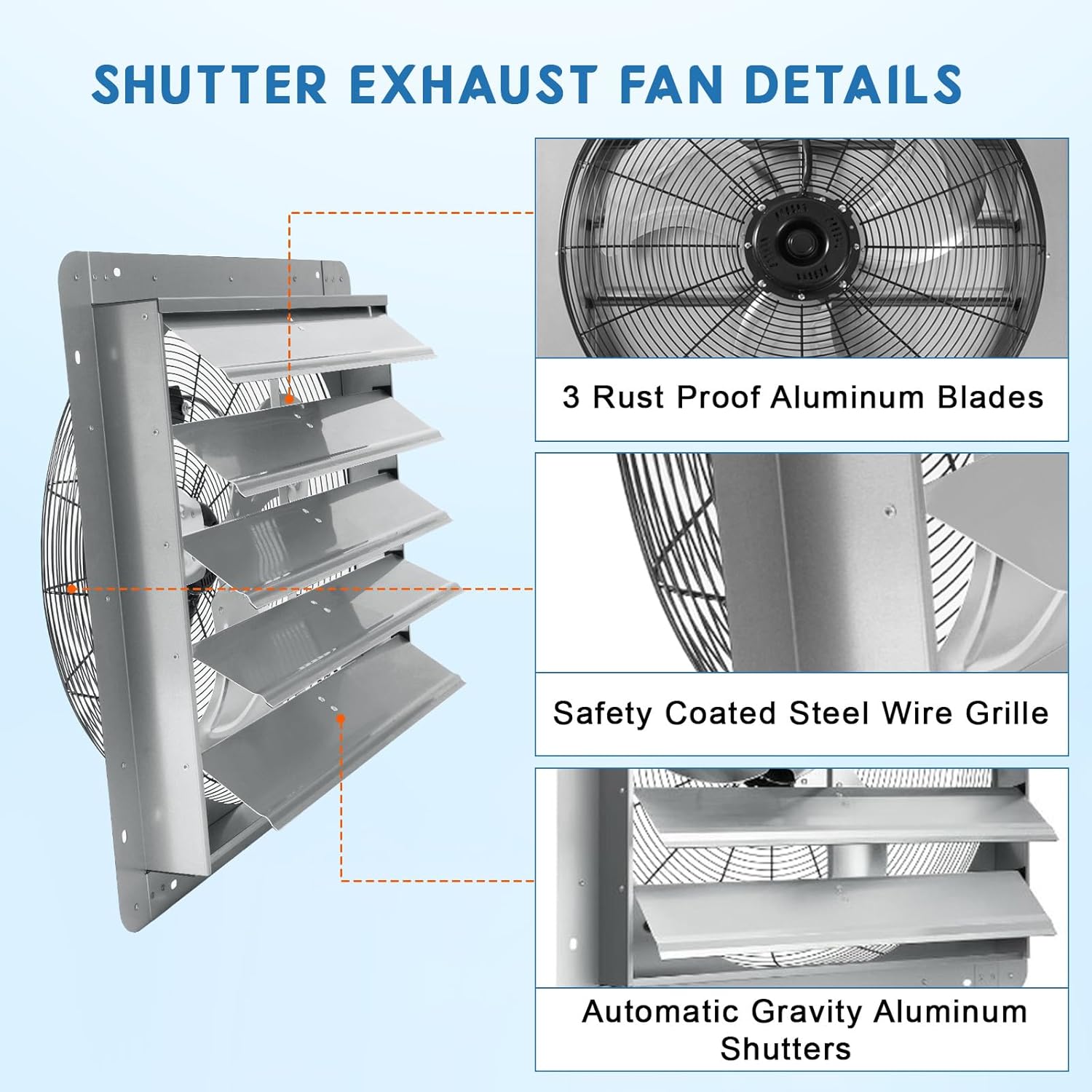 GAOMON CQC-P5VVLCDSZ12 Whole-House-Fan-Shutters - View #4