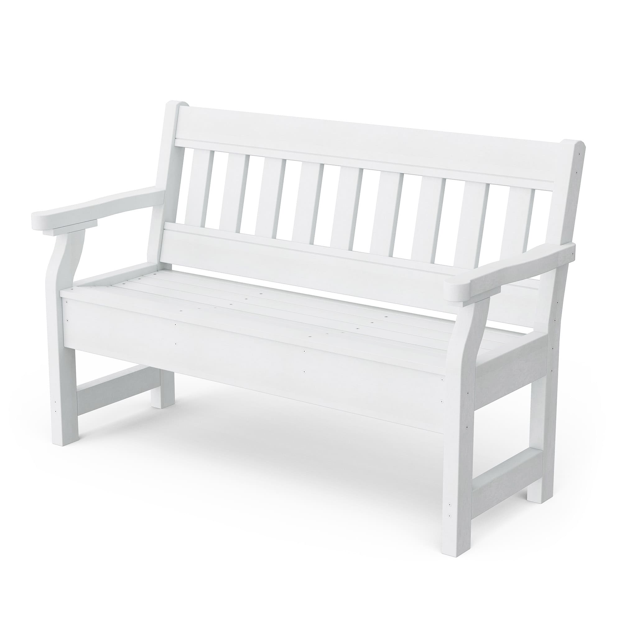 Wildridge LCC-124-BW Heritage Garden 53.5 W x 34 H White HDPE Garden Bench