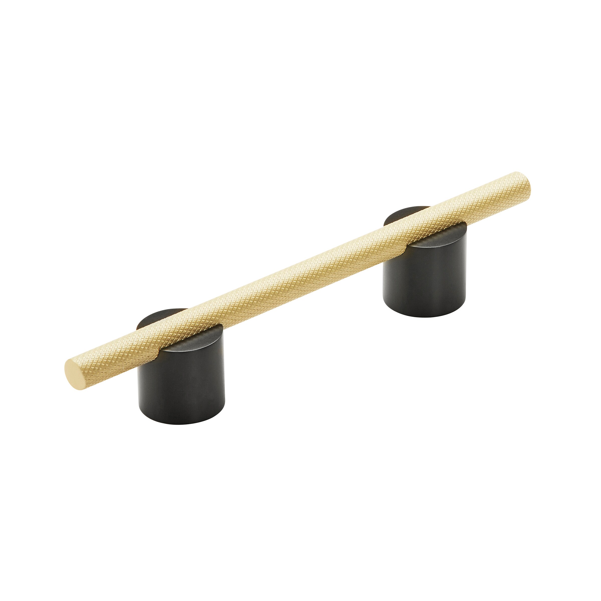 Amerock BP741496MBMG Transcendent 3-3/4-in , 96mm Center to Center Matte Black/Matte Gold Cylindrical Bar