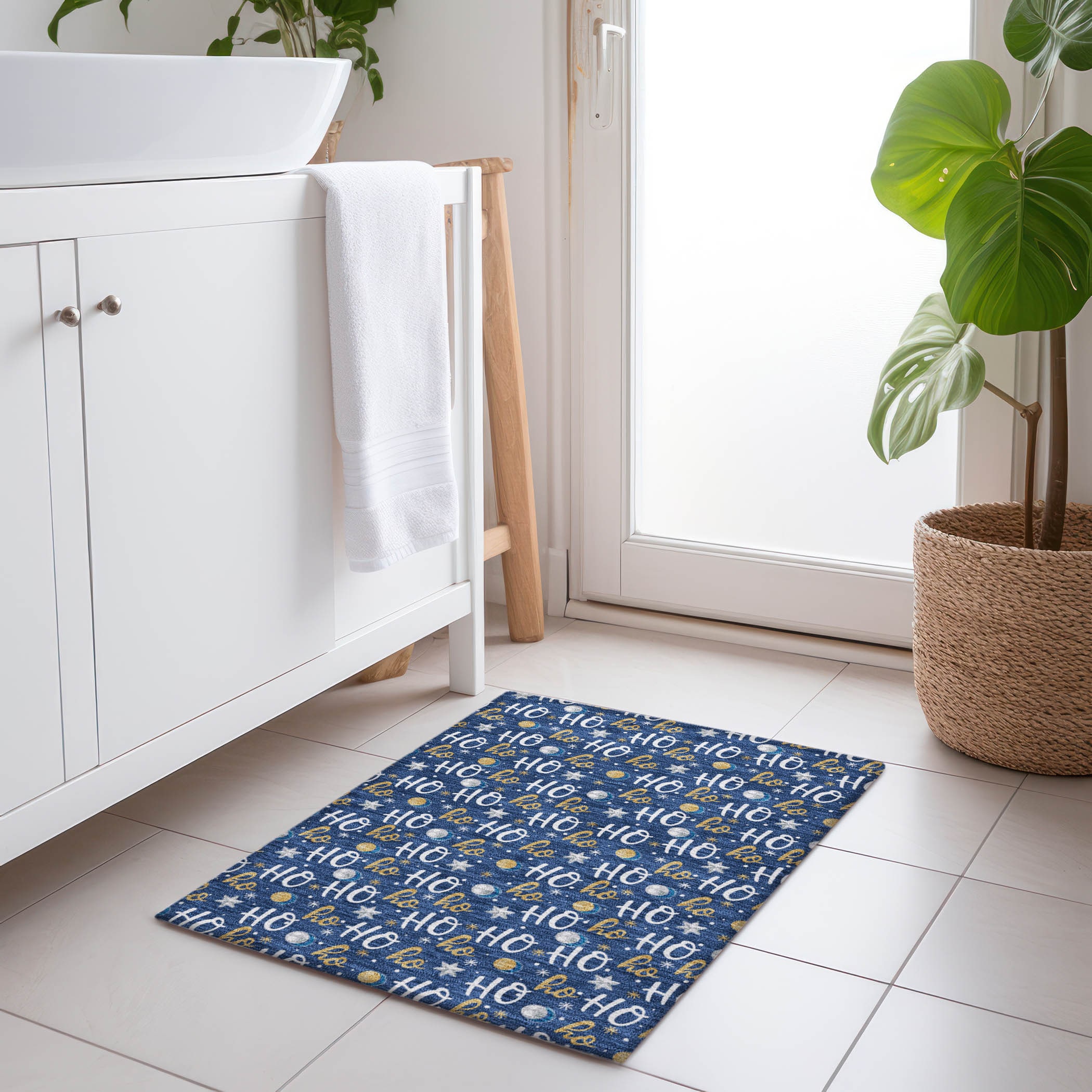 Addison Rugs ACN1810NA20X30 Chantille ACN1810NA 1 x 2 (ft) Loomed Polyester Navy Rectangular Indoor/Outdoor Machine washable Area rug