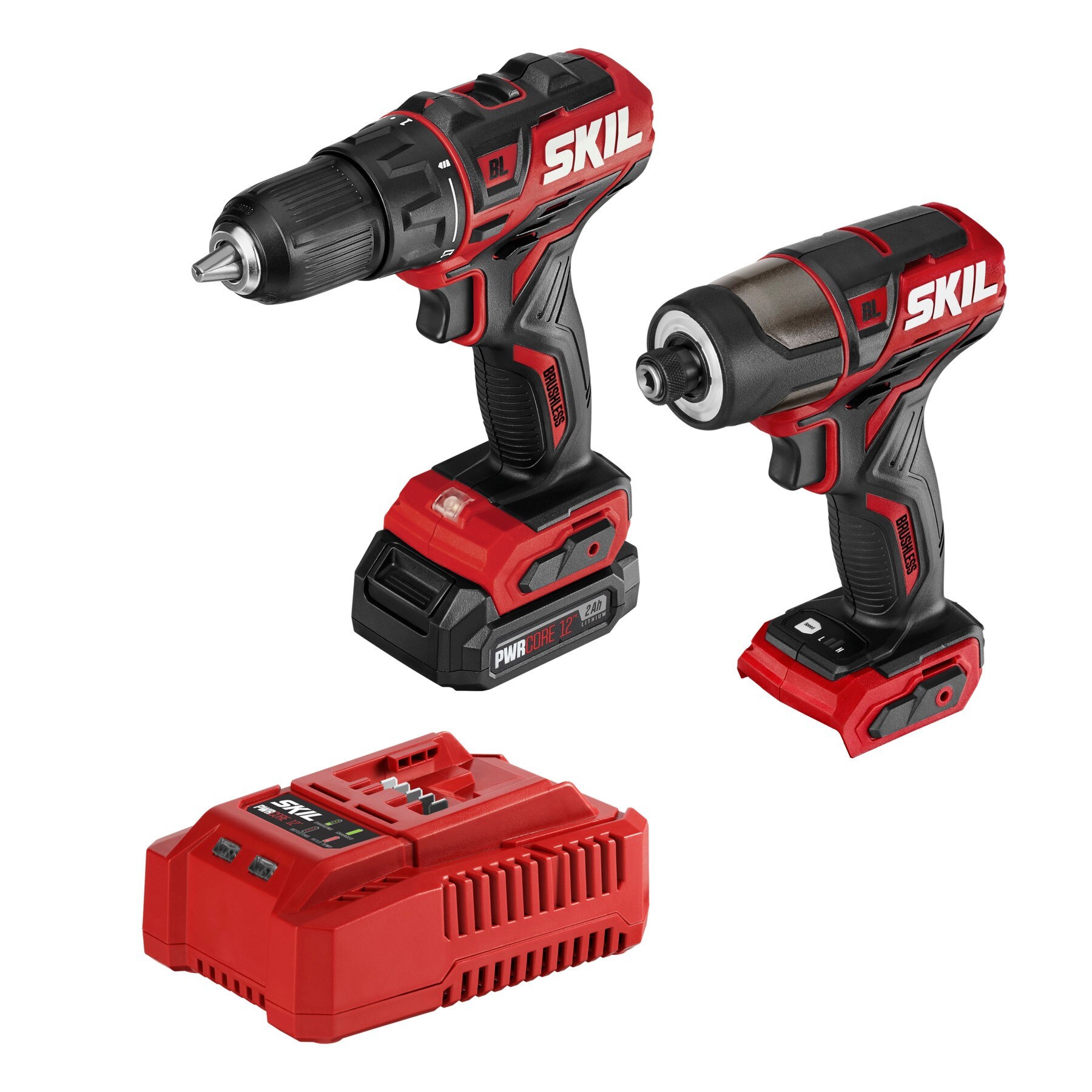 SKIL CB7429A-10 PWR CORE 12 2-Tool Brushless Power Tool Combo Kit (1-Battery Included and Charger Included)