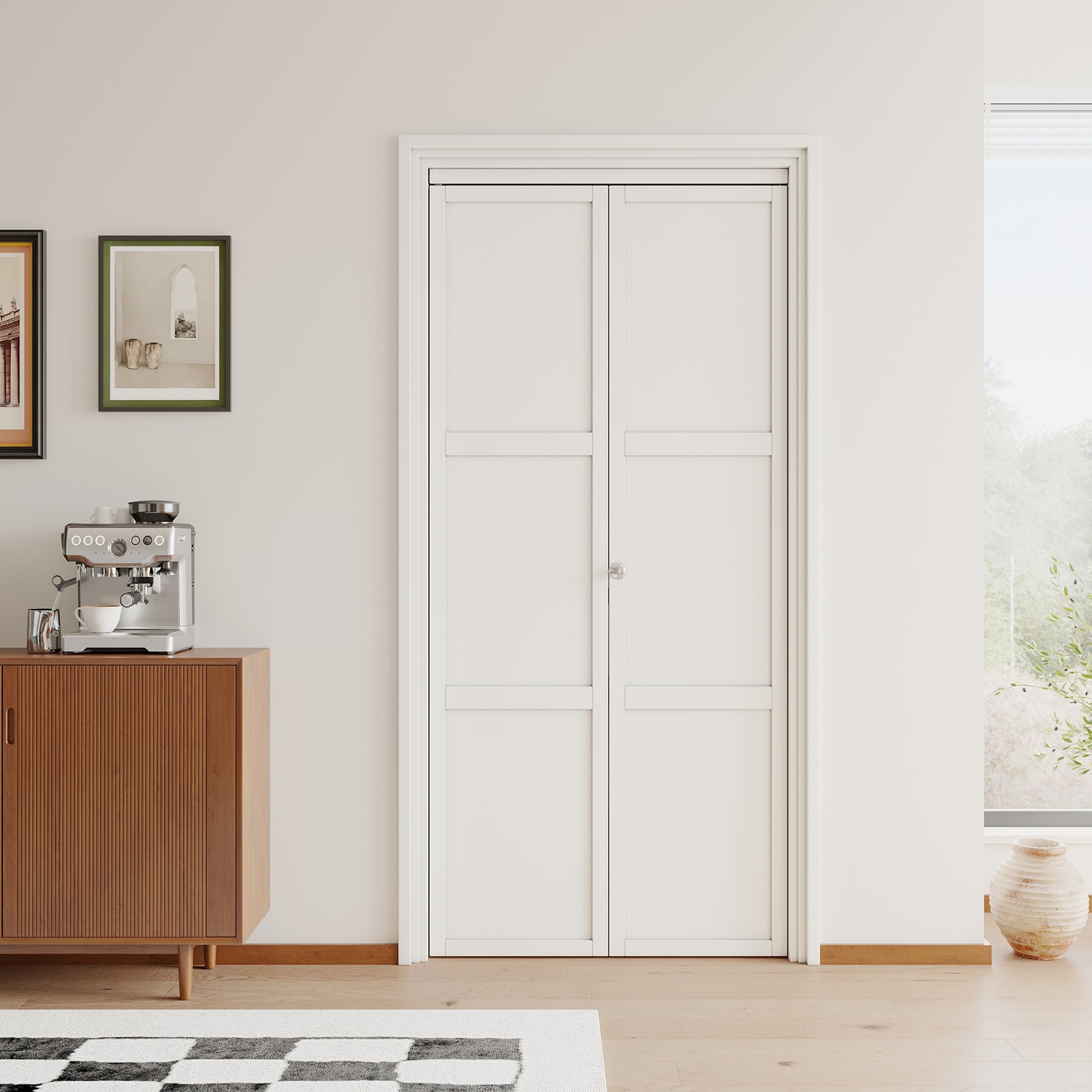 JUJUBON Closet Door 36-in x 96-in White 1-panel Smooth Solid core
