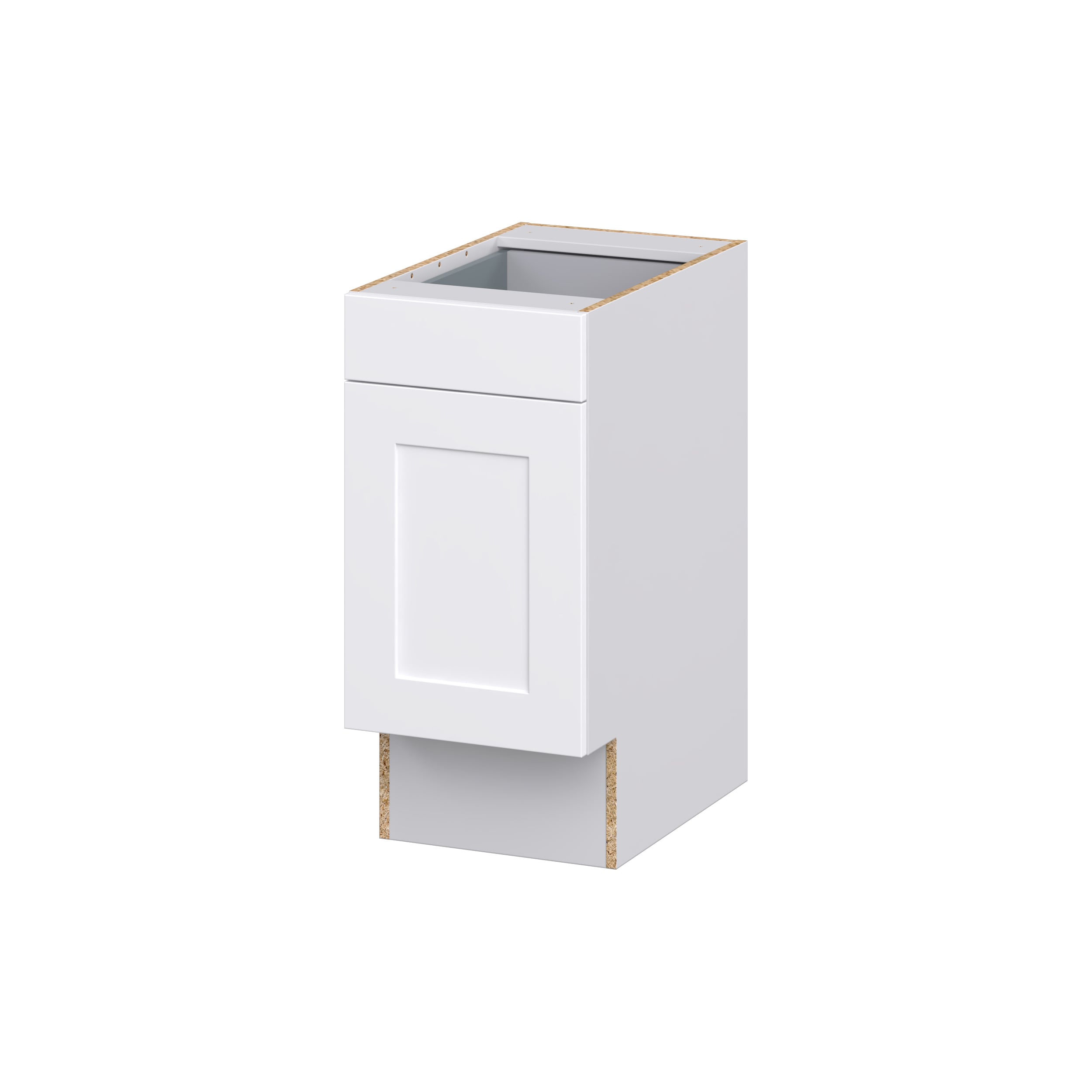 Hugo&Borg Jolie 12-in W x 34.5-in H x 25-in D Warm White 1-Drawer Pull-out Cabinet Base Fully Assembled Cabinet (Recessed Panel Style)