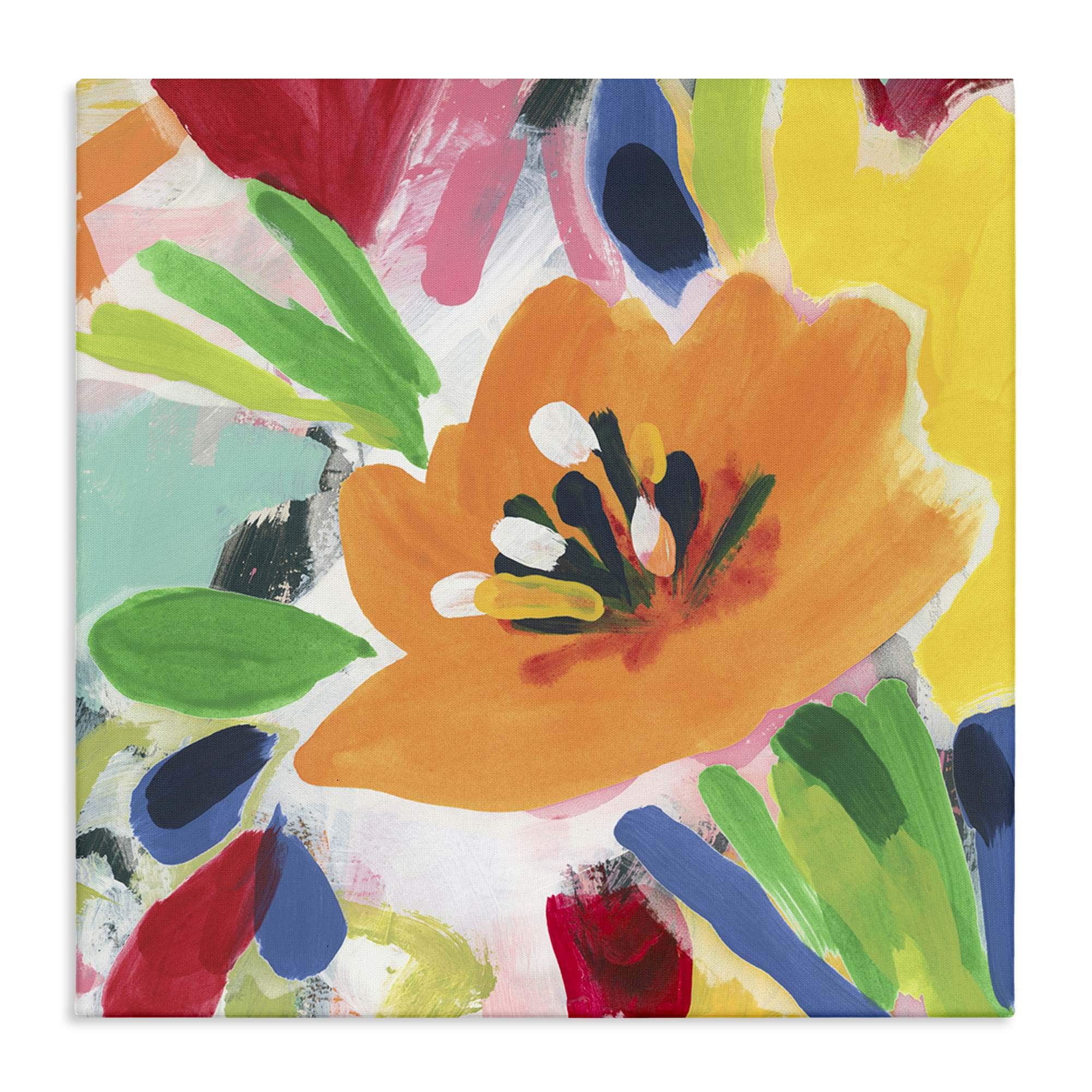 Stupell Industries BS-402-CN-36X36 Vivid Orange Flower Impressions Canvas Wall Art By June Erica Vess 36 x 36