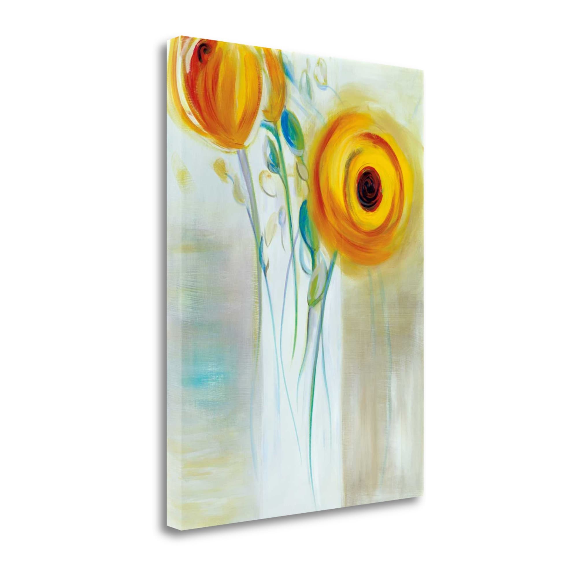 Tangletown Fine Art Frameless 47-in H x 35-in W Floral Canvas Print in ...