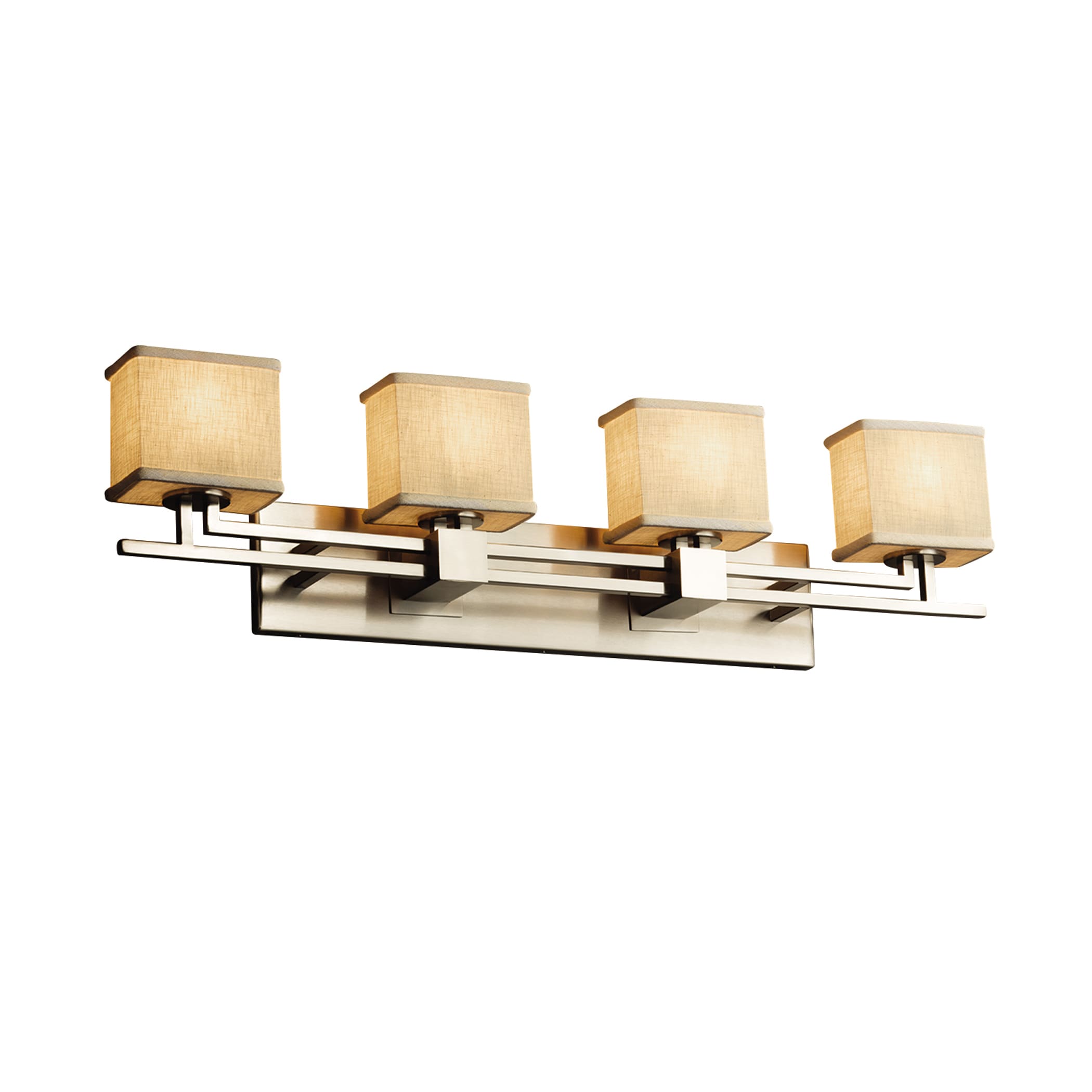 Justice Design Group FAB-8704-55-CR-NC-LD Textile 36-in 4-Light Brushed Nickel LED Transitional Vanity Light