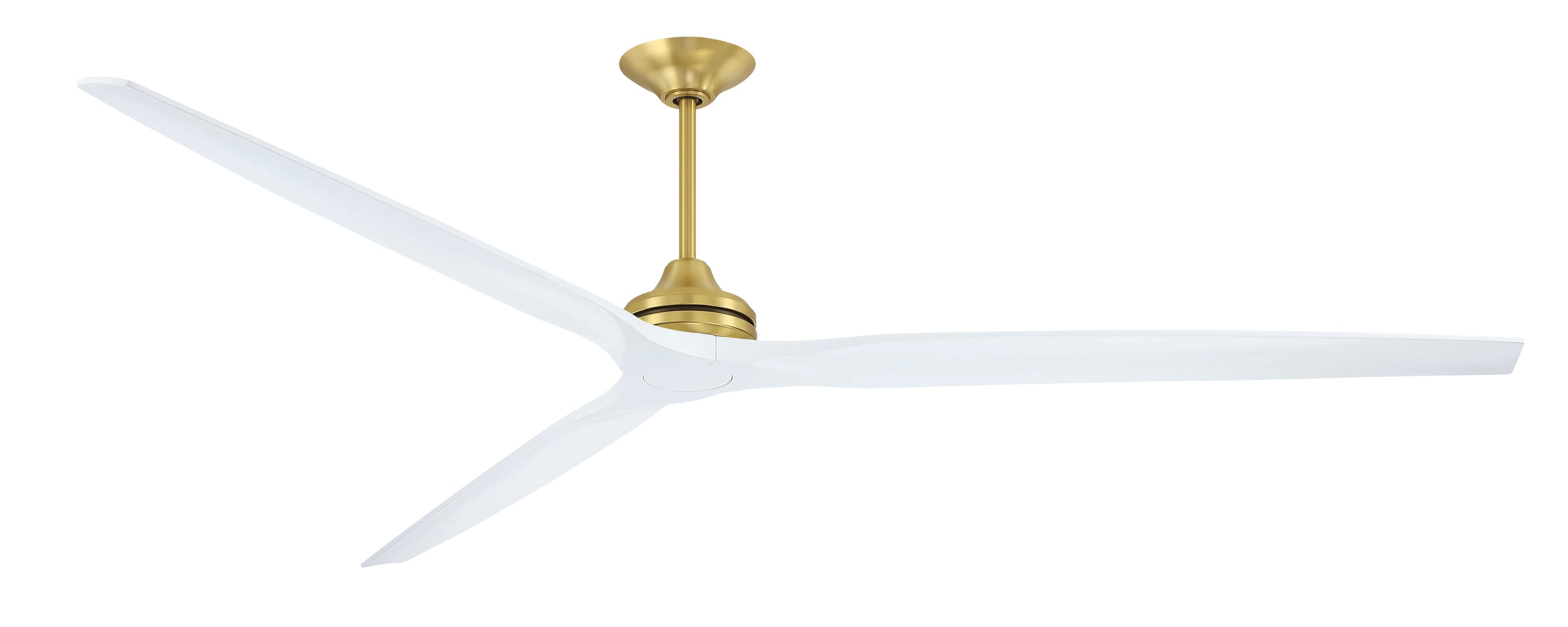 Fanimation Spitfire 96-in Brushed Satin Brass with Matte White Blades Indoor/Outdoor Smart Propeller Ceiling Fan Light Kit Compatible and Remote (3-Blade) FPD6721BBS-96MW Sansujyuku sansujyuku.com