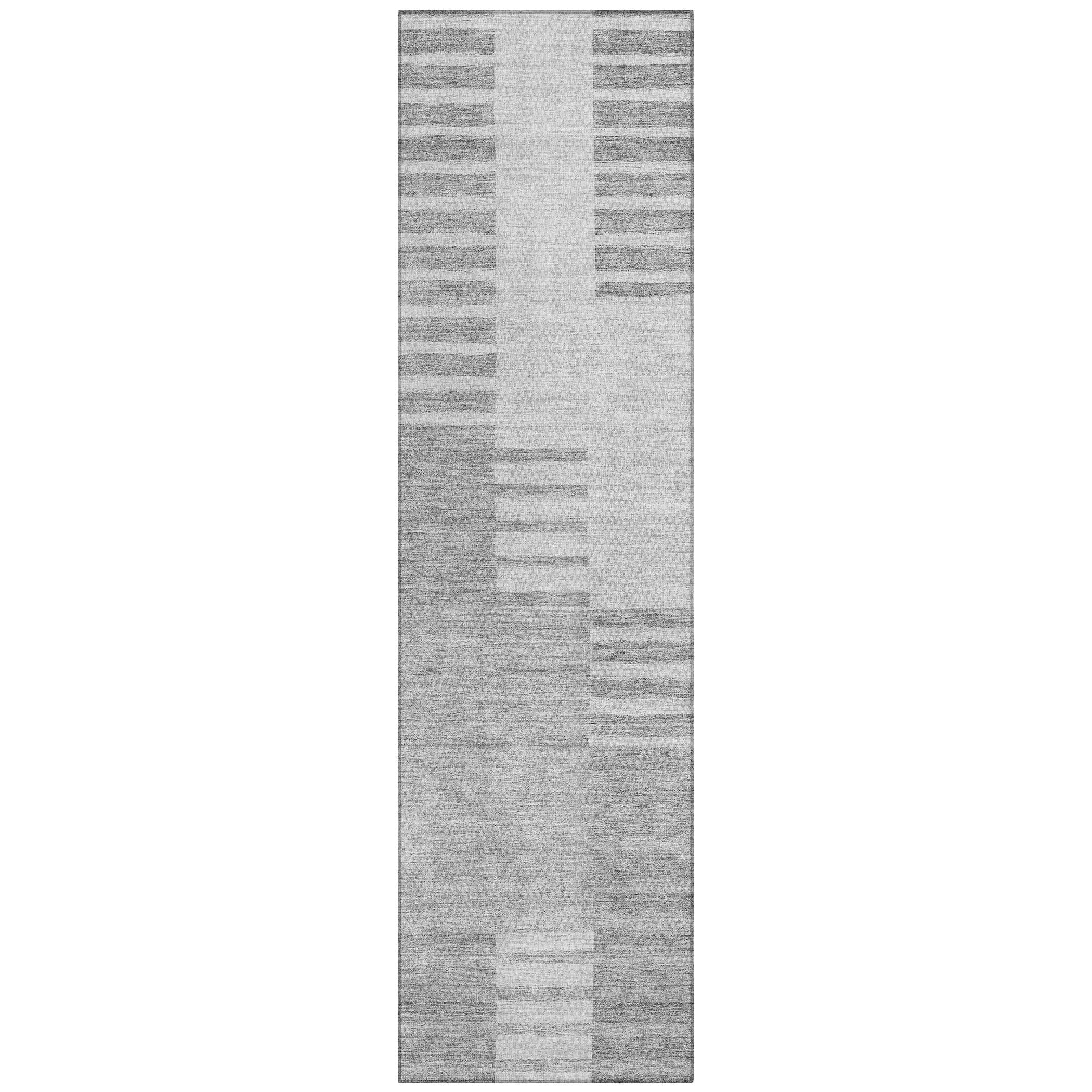 Addison Rugs ACN686SV2X8 Chantille ACN686SV 2 x 7 (ft) Polyester Silver Rectangular Indoor/Outdoor Geometric Machine washable Area rug