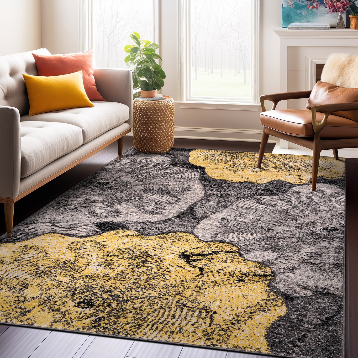 World Rug Gallery 400YELLOW8X10 rugs - View #2