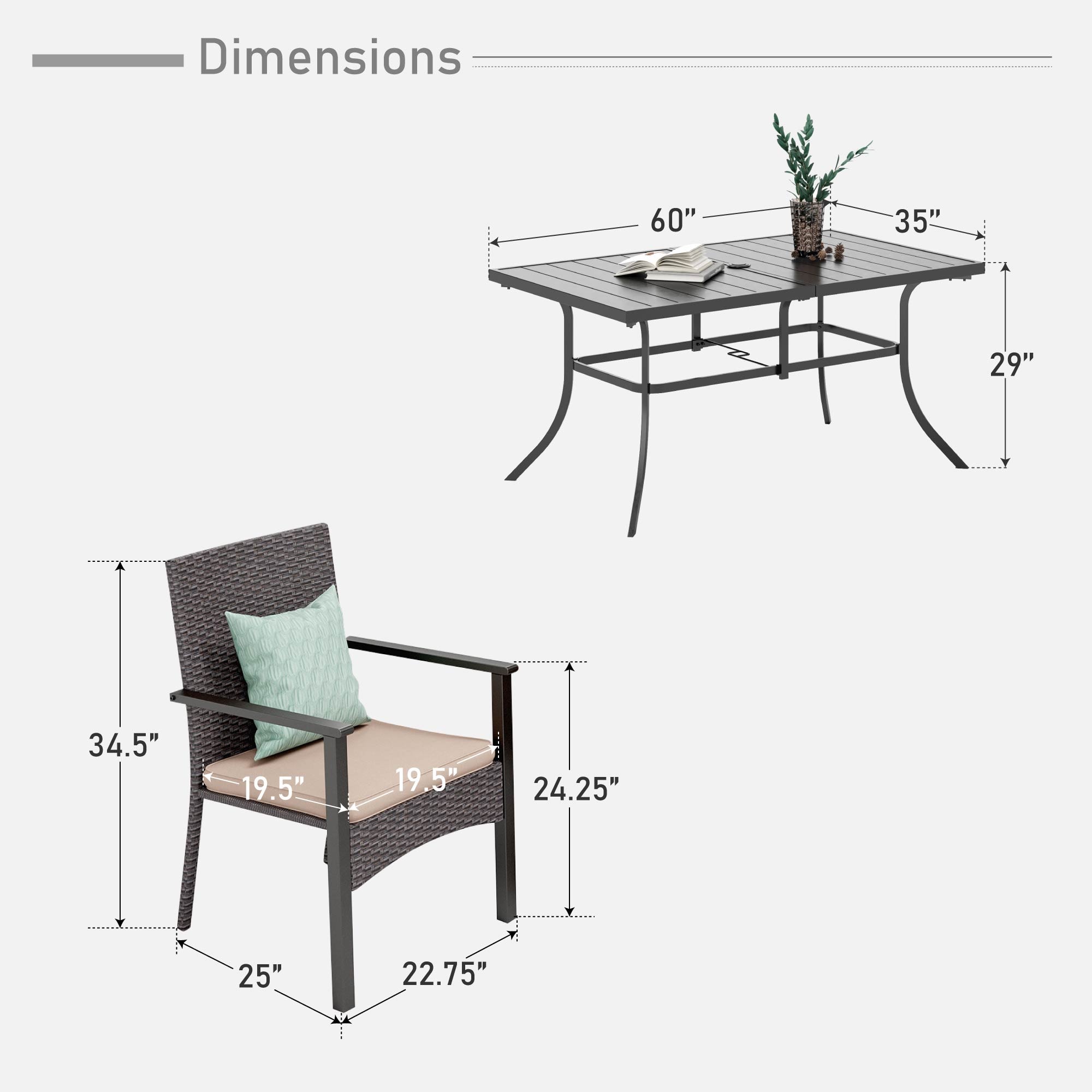 Sunshine Valley TC7-350-060-4 Patio-Dining-Sets - View #2
