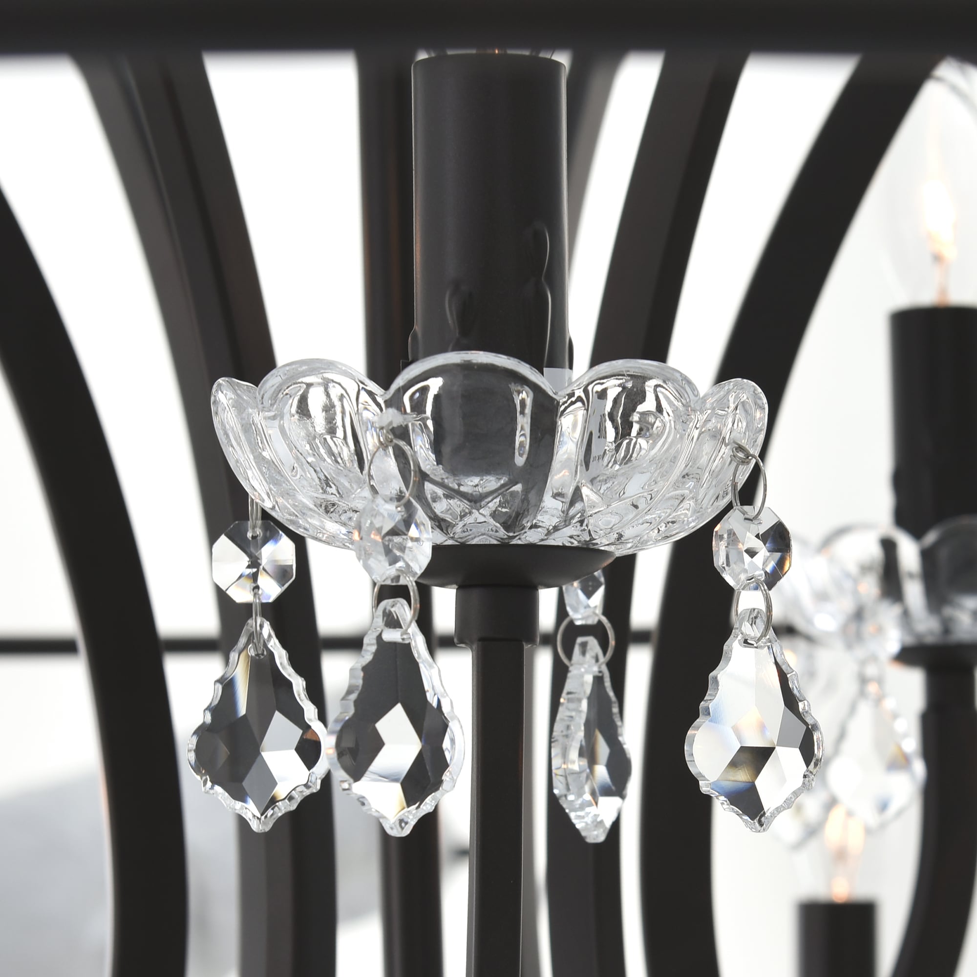 Campechia 9-Light Brown Metal and Crystal Chandelier