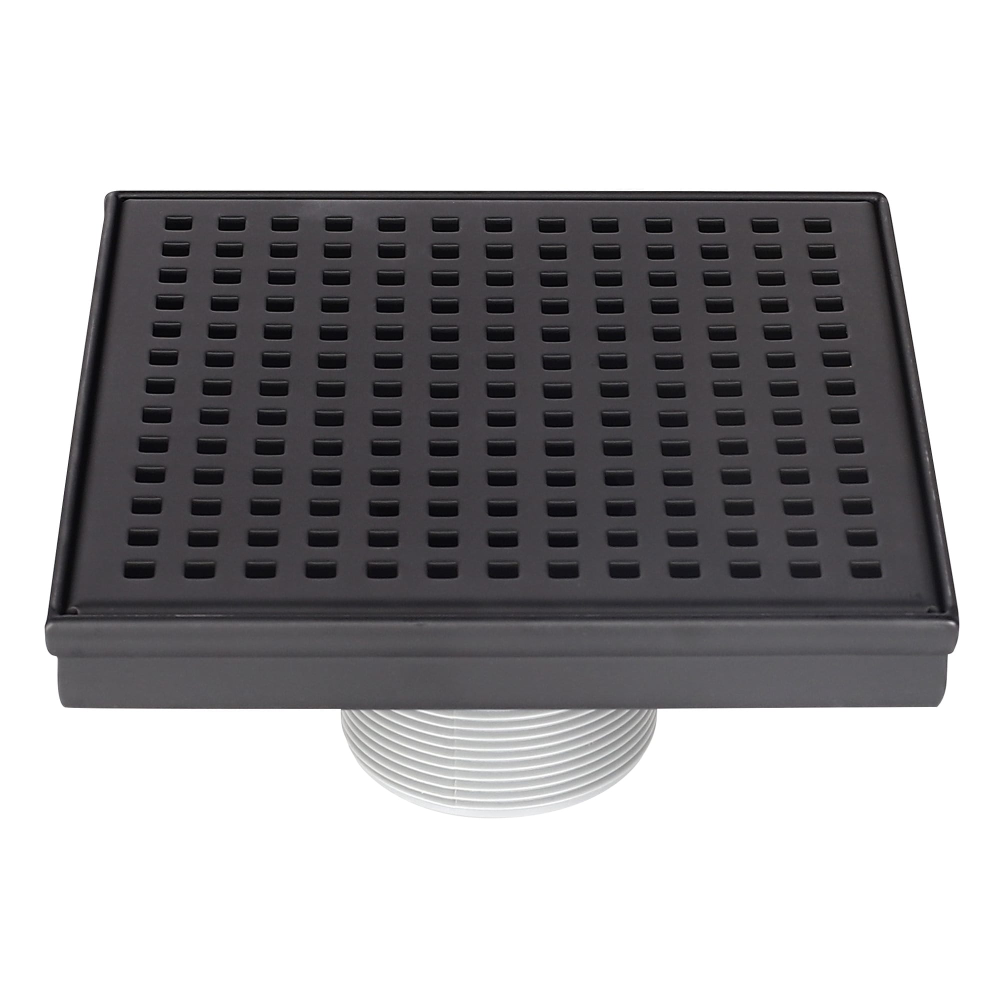 Design House 542837-MB 6-in Square Shower Drain Modern Contemporary, Matte Black