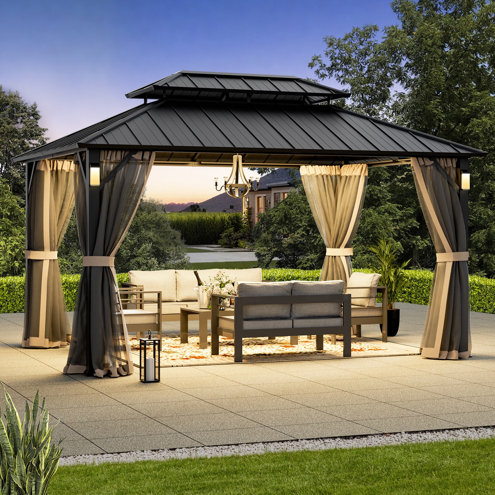 ELEVATE OUTDOORS IG10600094-1014 Wood-Resin-Gazebos - View #2