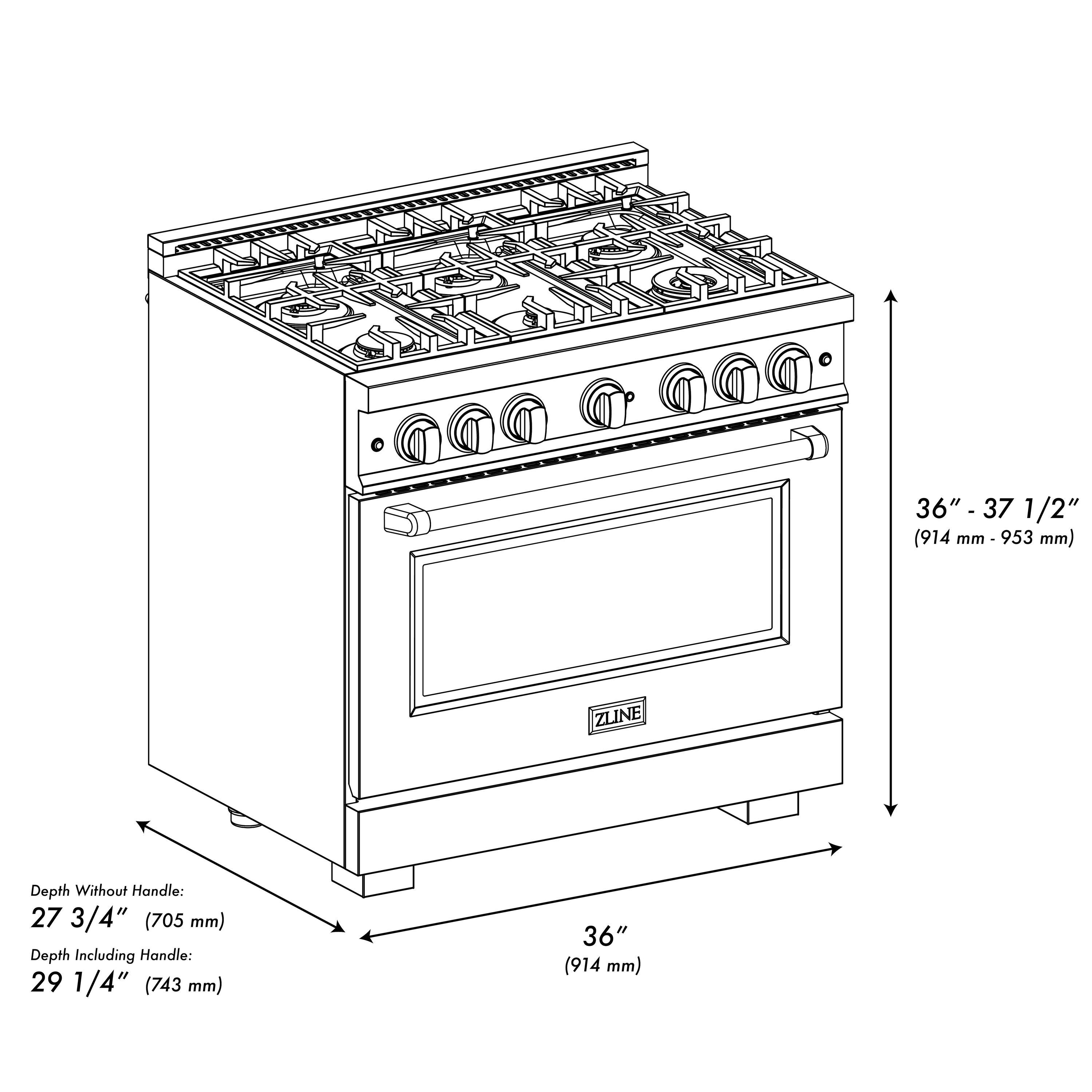 ZLINE KITCHEN & BATH HGRS-BR-36 Freestanding-Gas-Ranges - View #11