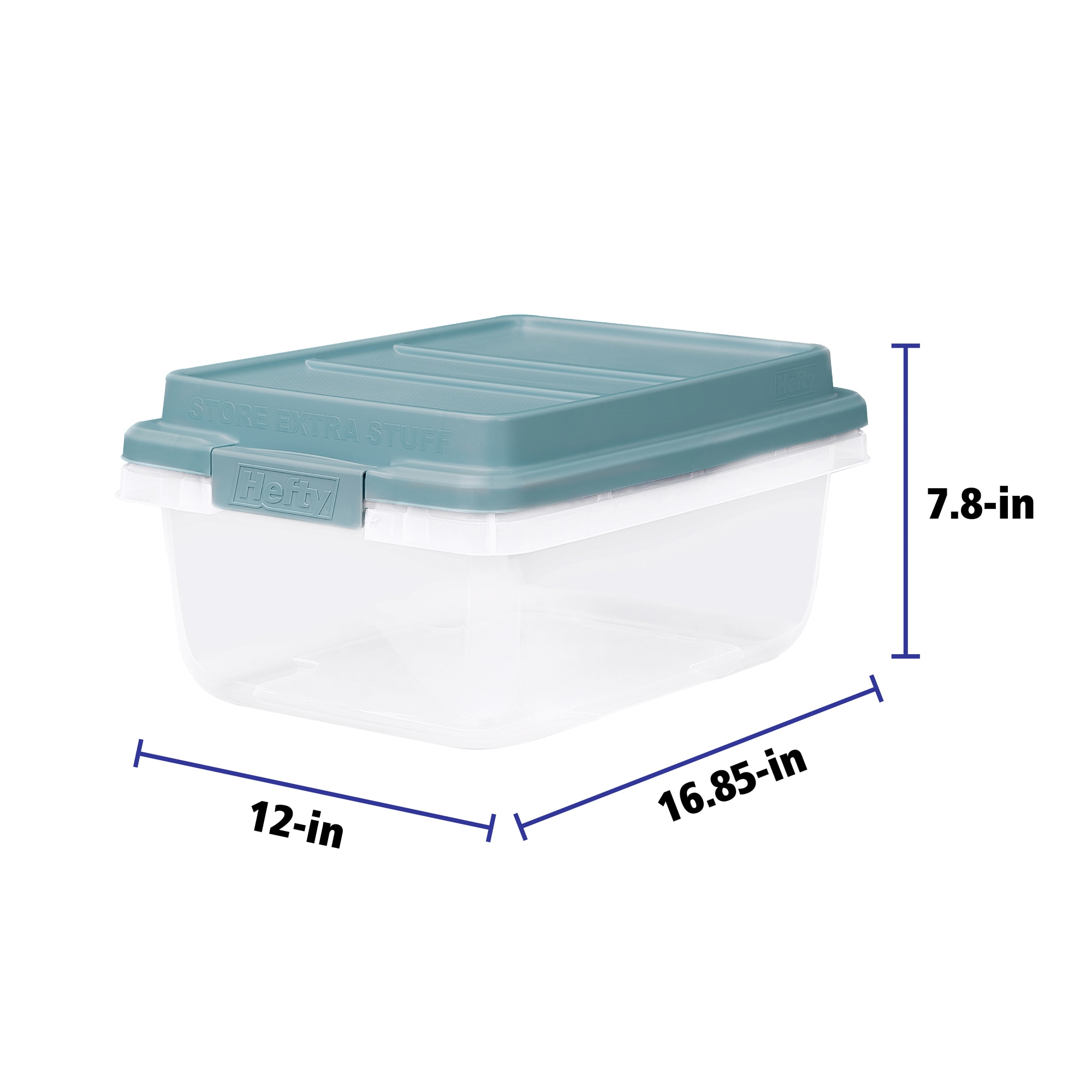 Hefty 8-pack Hi Rise Small 4.5-gallon S (18-quart) Clear Blue Tote With 