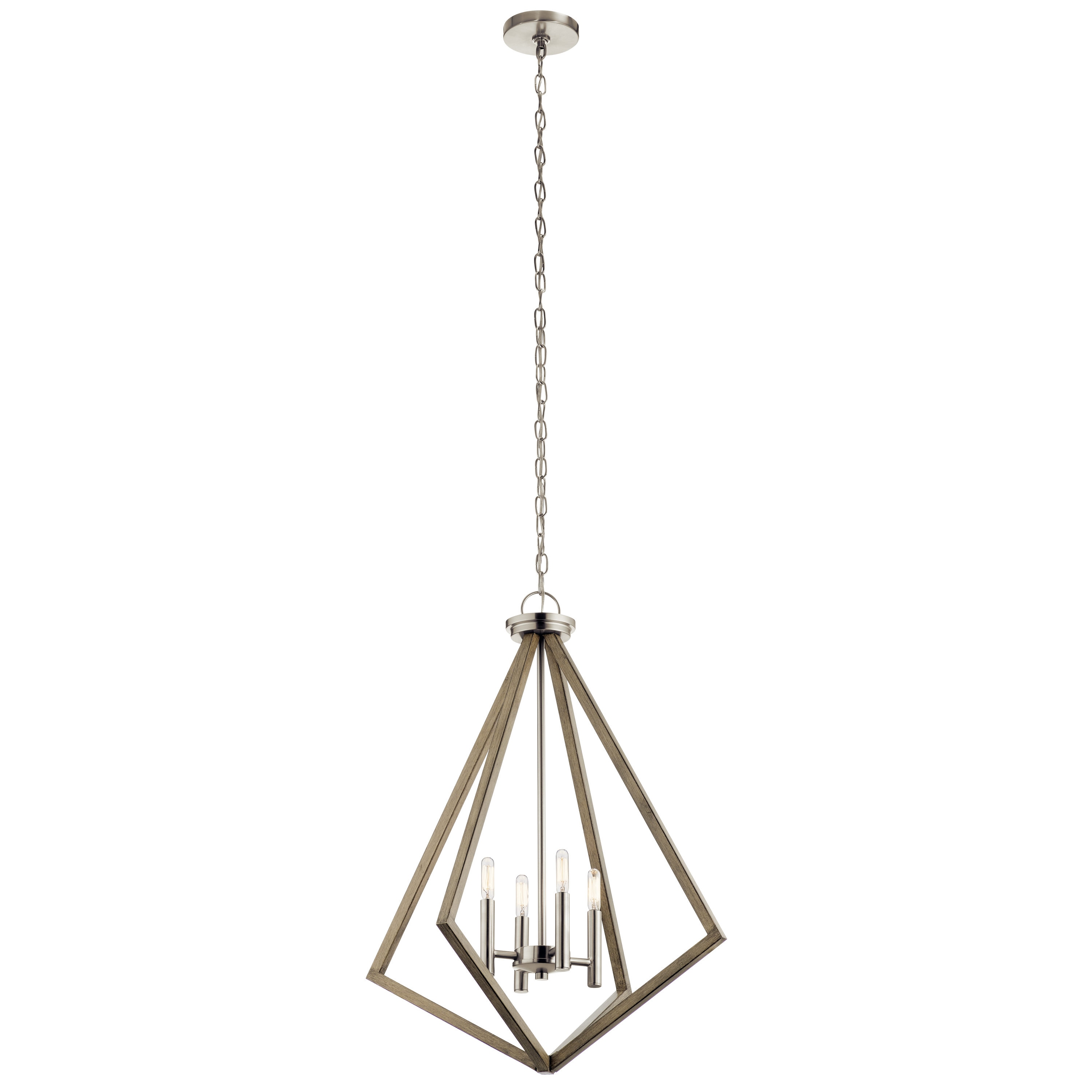 Kichler Deryn 8-Light Distressed Gray Farmhouse Cage Chandelier
