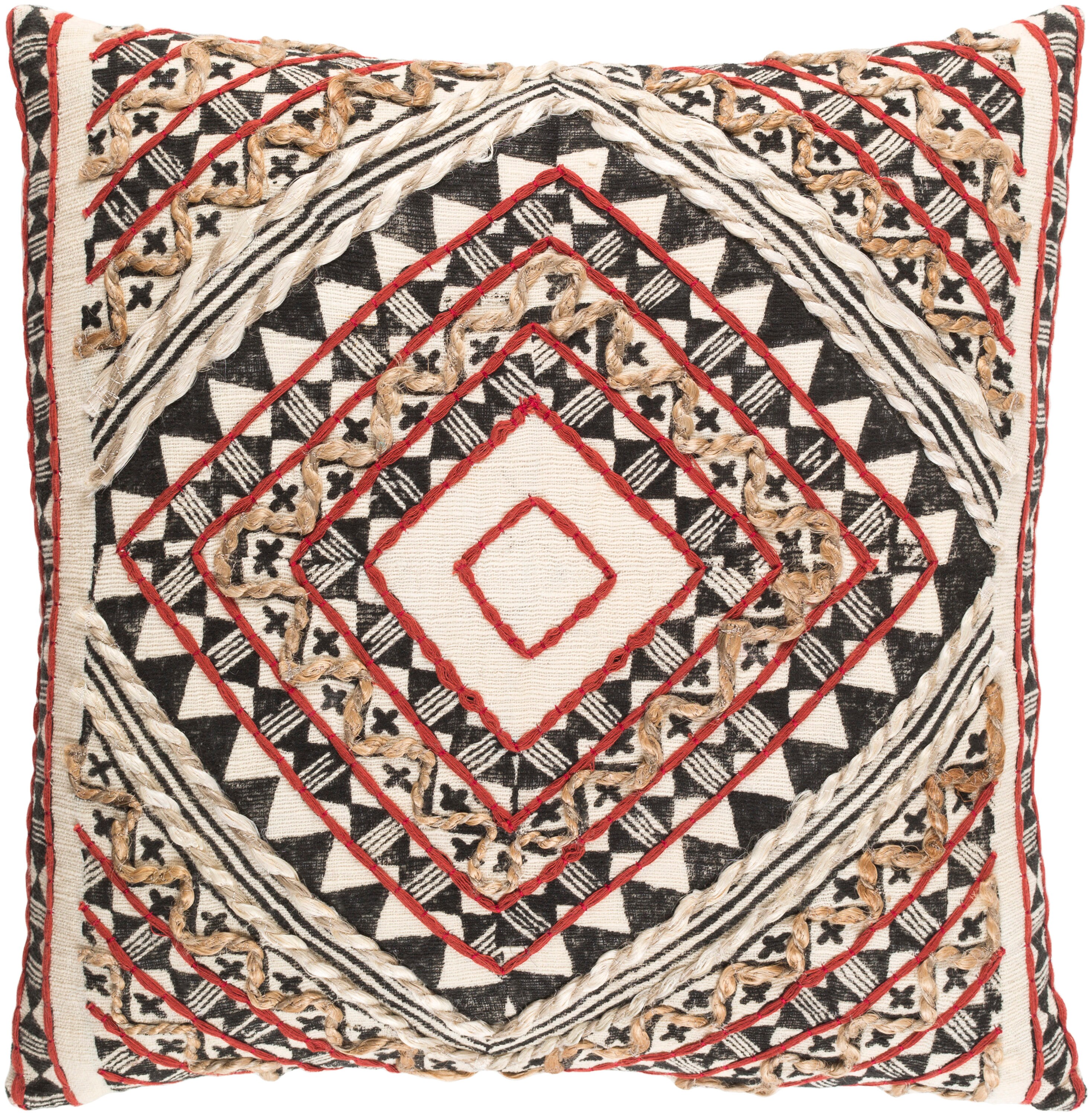 Surya KAZ001-2020D Kazinga 20-in x 20-in Camel Indoor Decorative Pillow