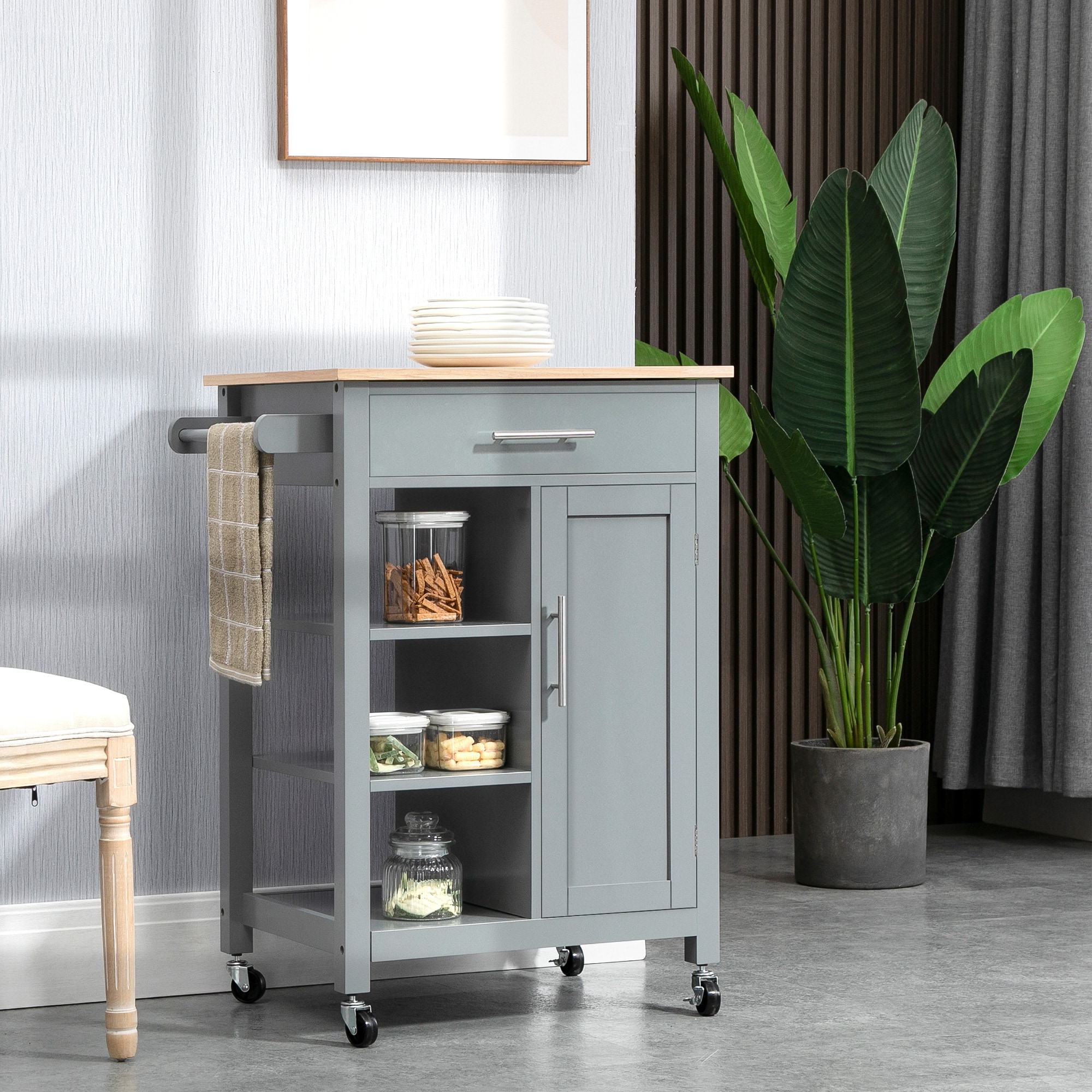 HomCom 801-211V80GY Kitchen-Furniture - View #2
