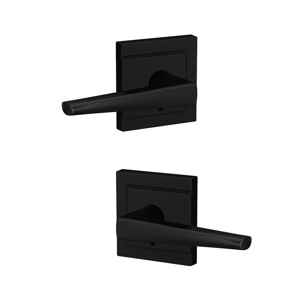 Schlage FC172 ELR 622 ULD Custom Eller - Upland Matte Black Universal Interior Hall/Closet Dummy Door Handle
