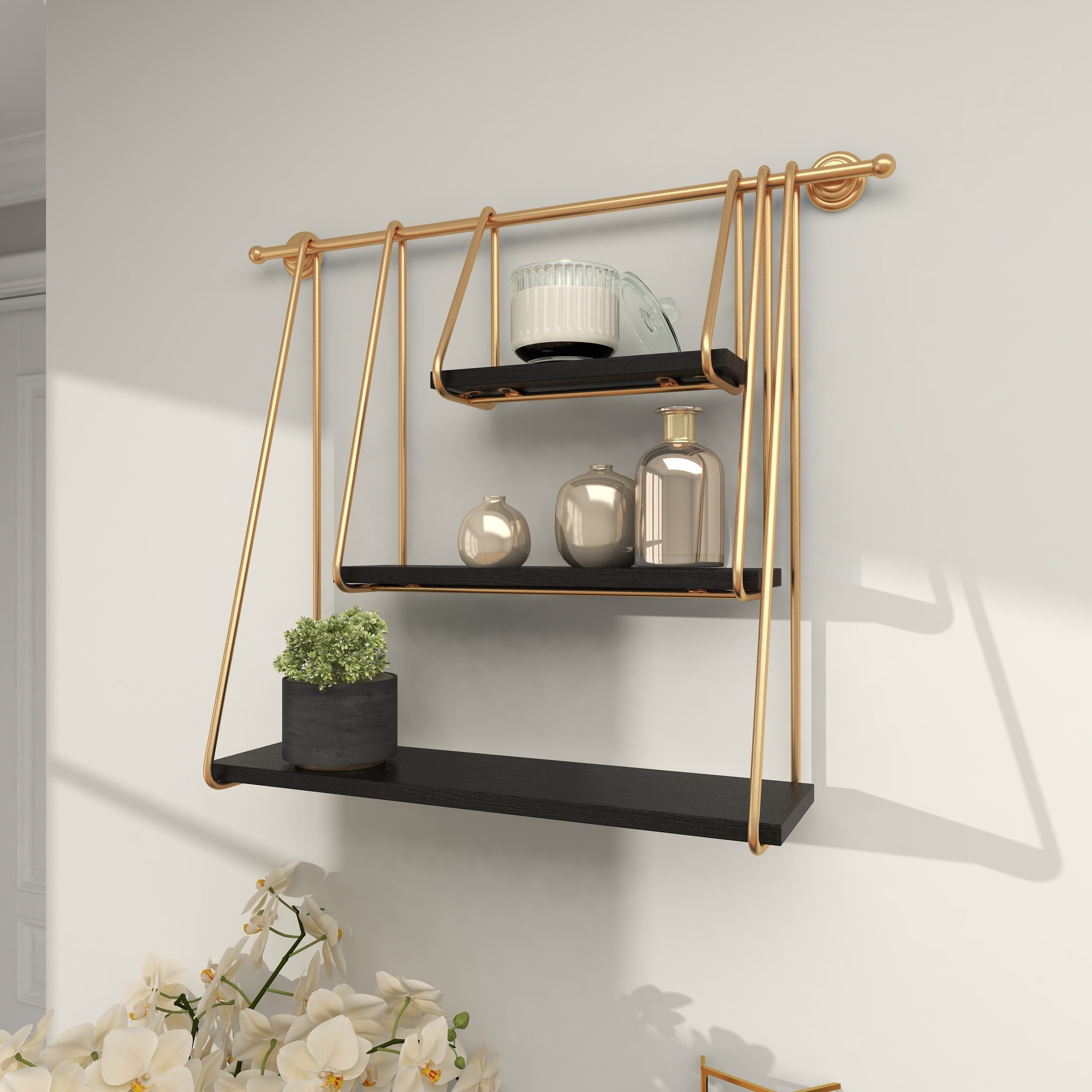 DIY Floating Wood Shelves + Clothing Bar - In Honor Of Design