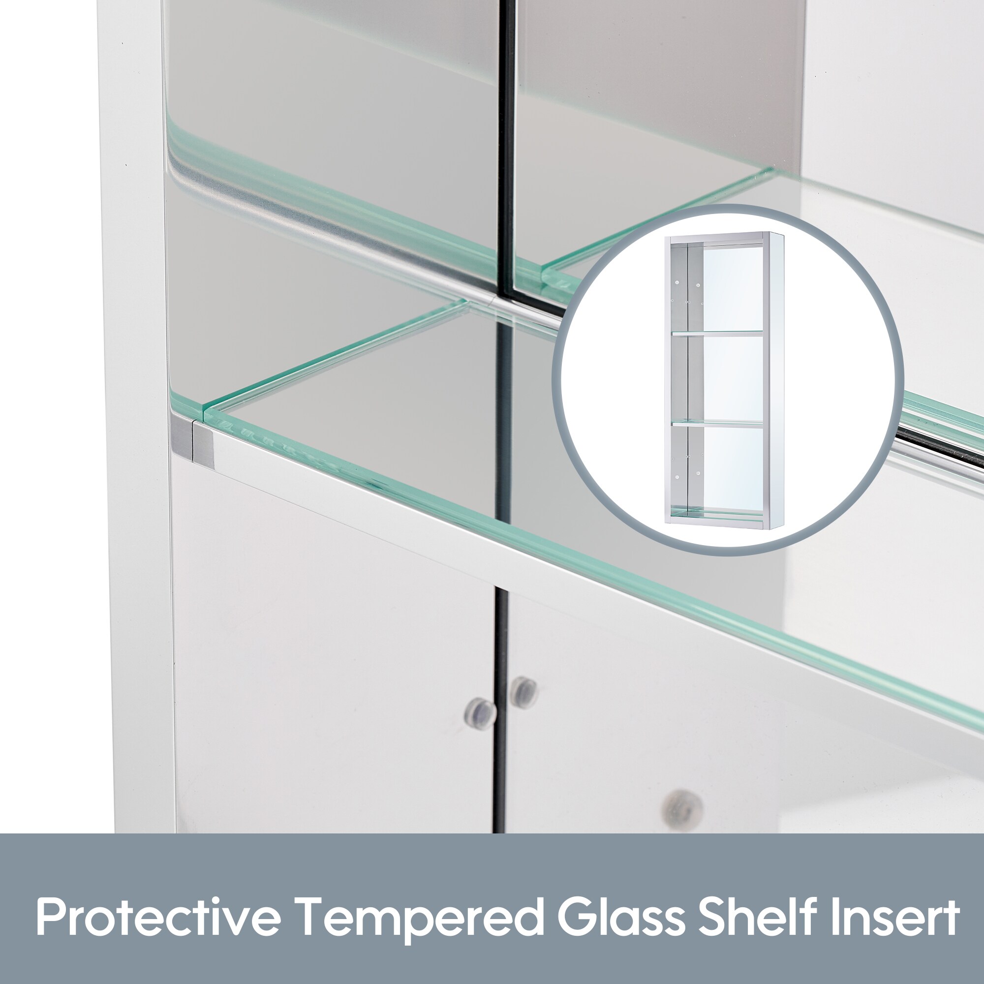Iseryn Medicine Cabinets 44-in x 30-in Surface/Recessed Mount Chrome ...