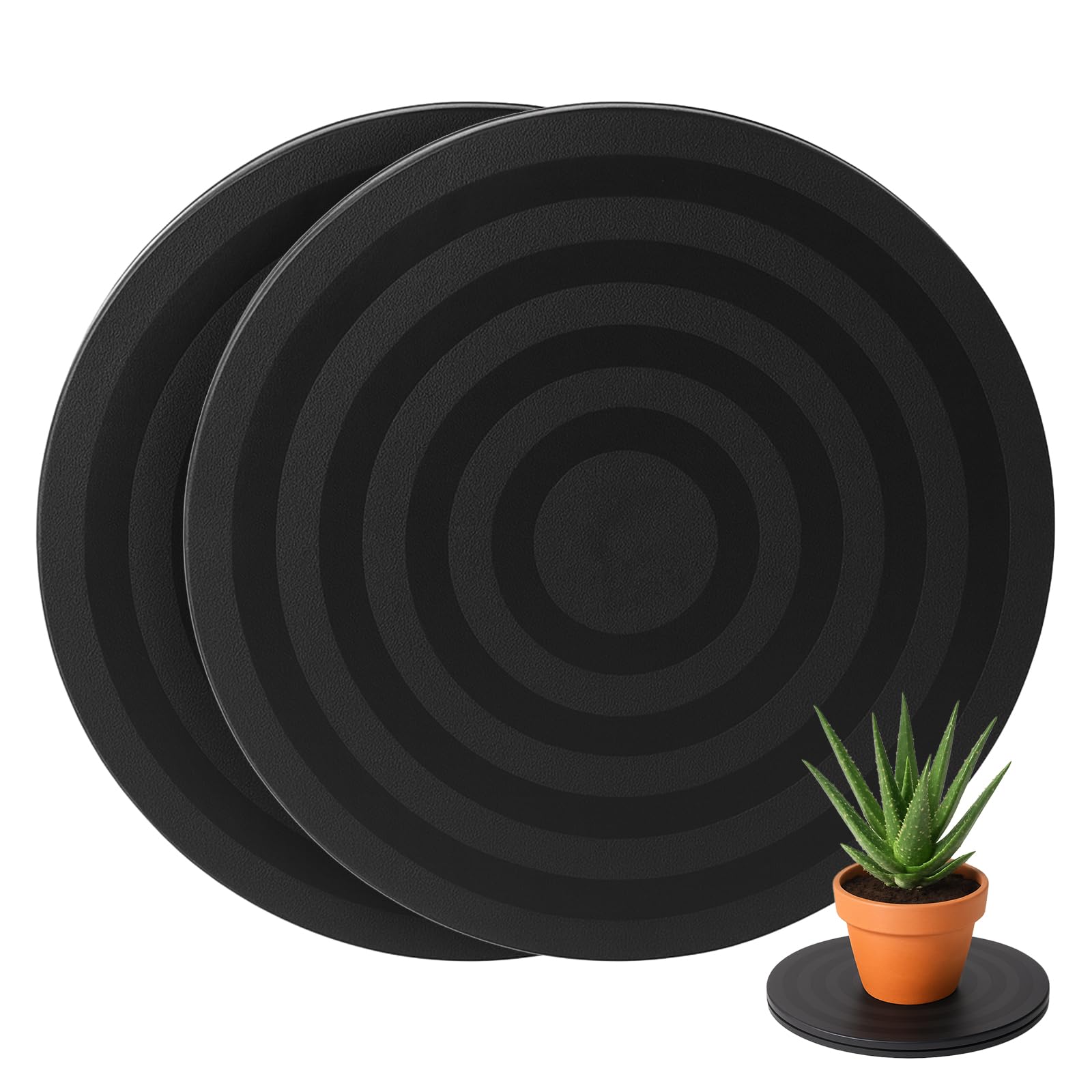 UUDULY  Lazy Susan Turntable Stand 8 Inch Heavy Duty Non Skid Swivel Base with Steel Ball Bearings for Plants Monitors TVs Crafts 2 Pack