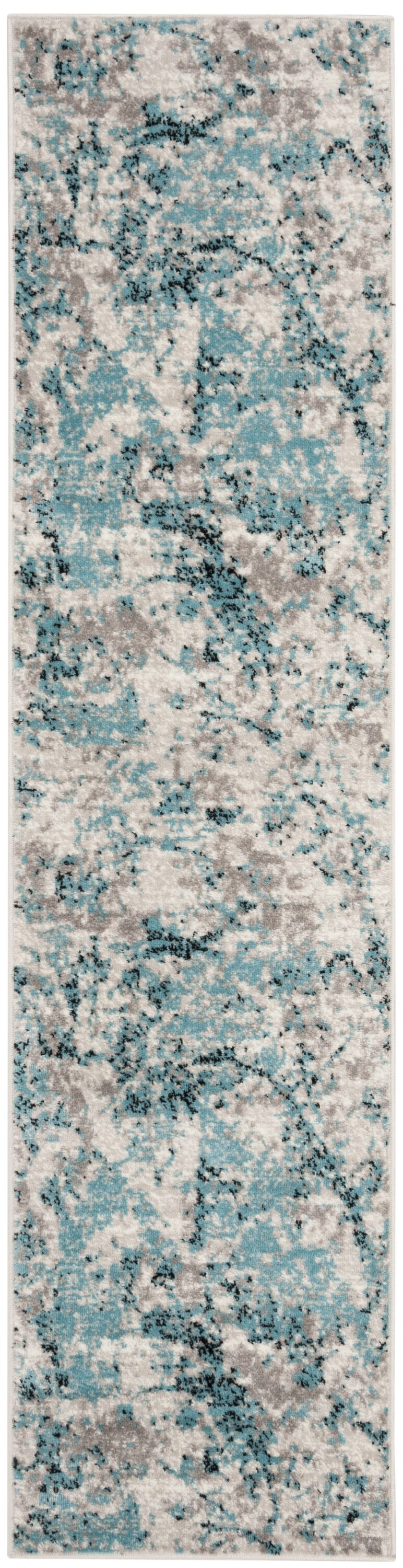 Safavieh SKY186M-28 Skyler Dumage 2 x 8 (ft) Loomed Polypropylene Blue/Ivory Rectangular Indoor Distressed/Overdyed Industrial Runner rug