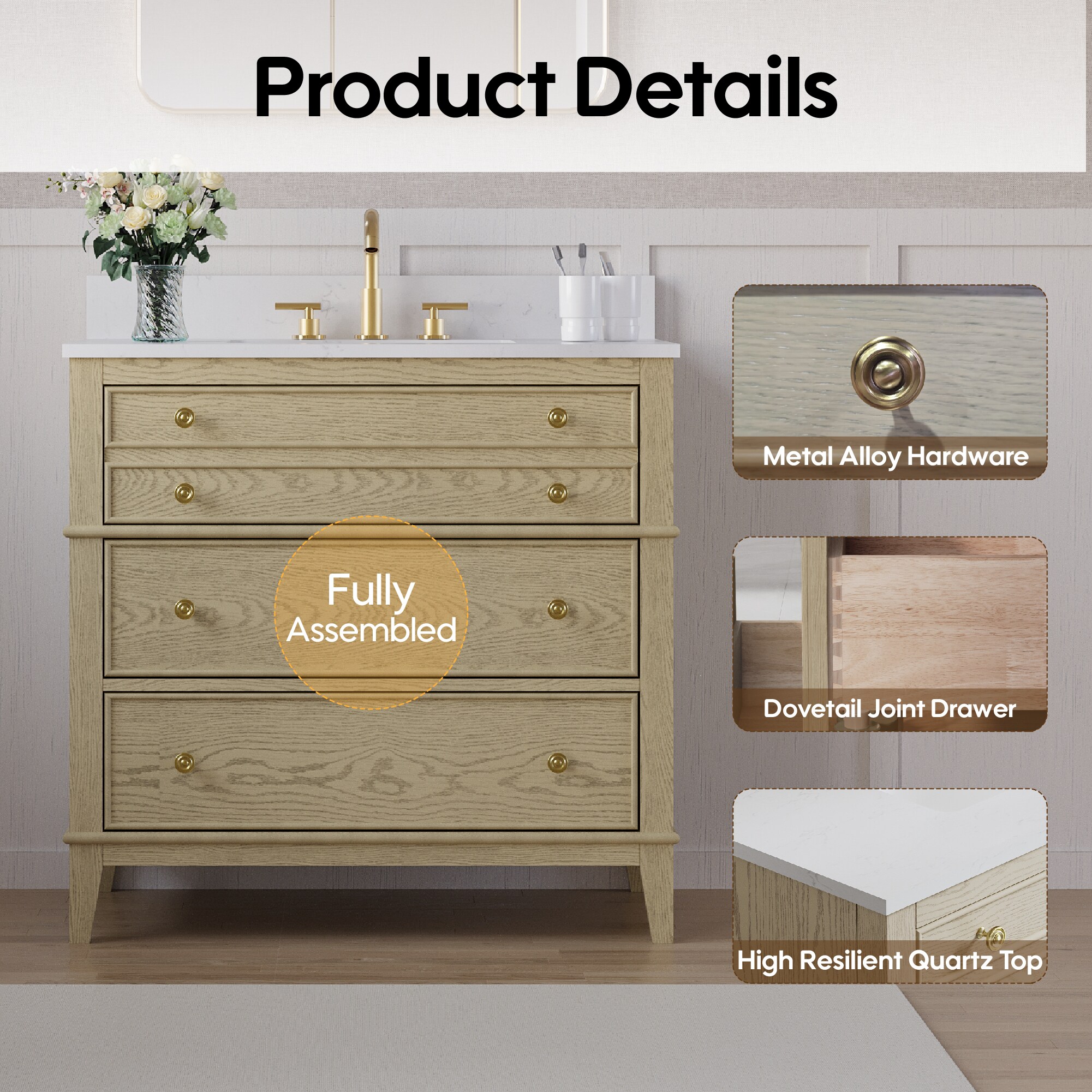 WELLFOR BCB1932PGO -WF Bath-Vanity-Combo - View #12